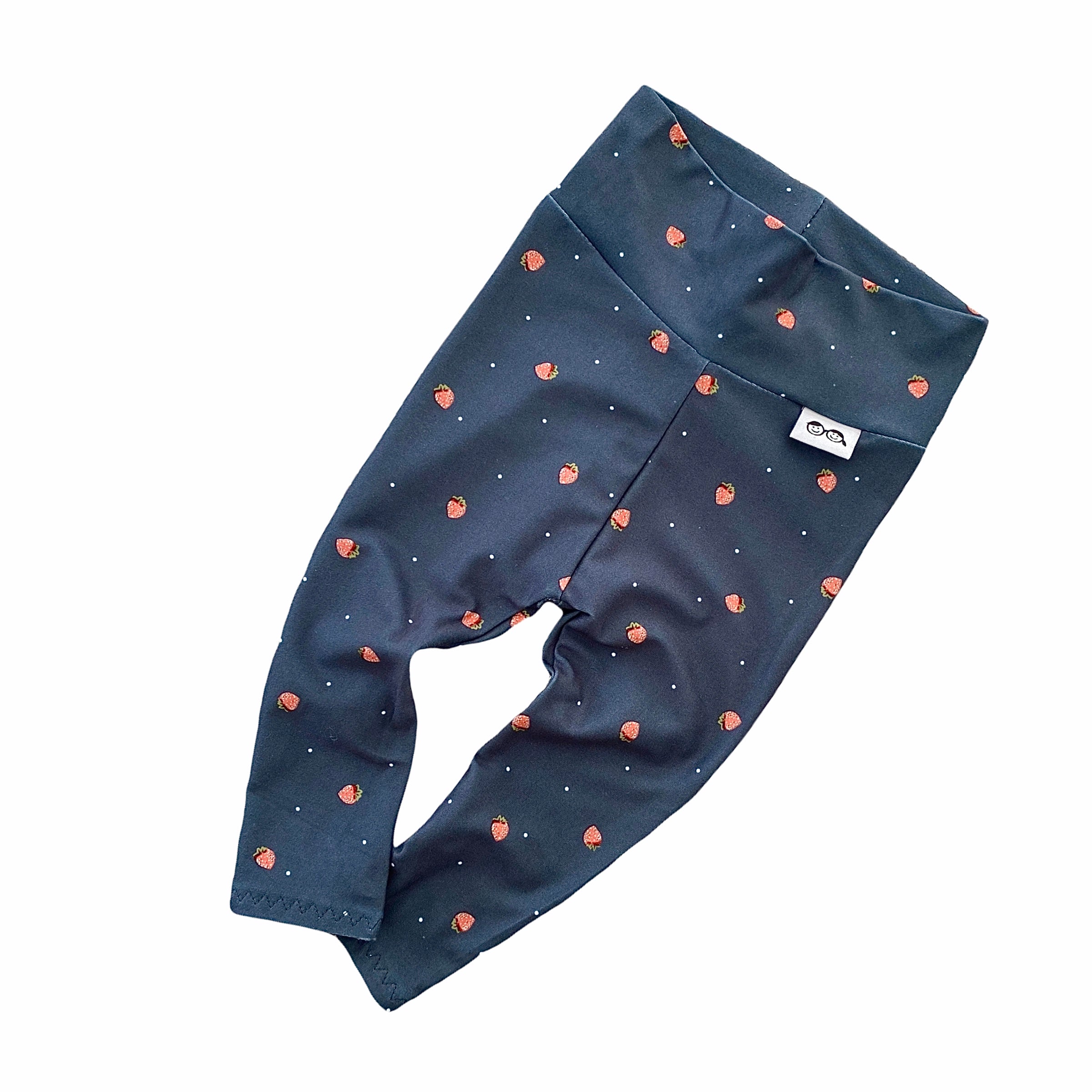 Strawberries on Navy Blue Leggings