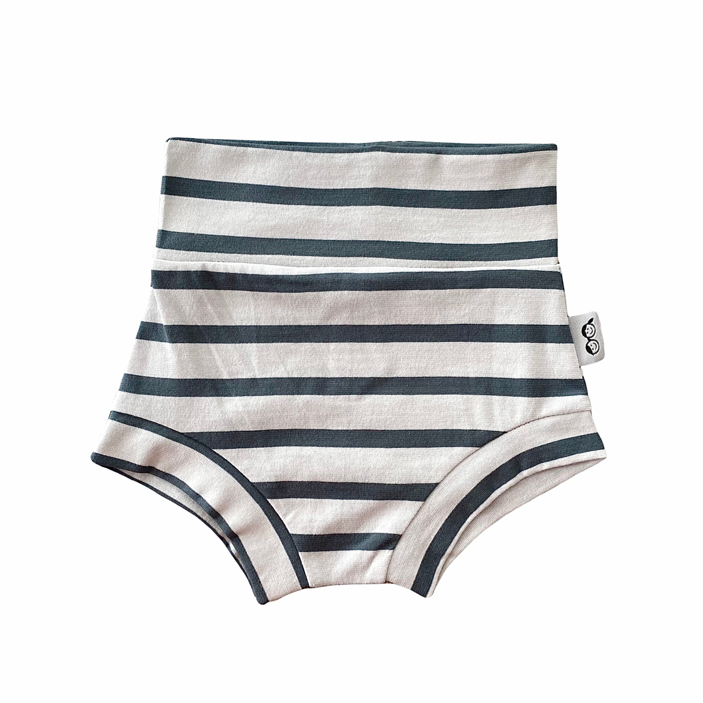 Light Grey and Dark Forrest Green Striped Bummies