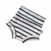 Light Grey and Dark Forrest Green Striped Bummies