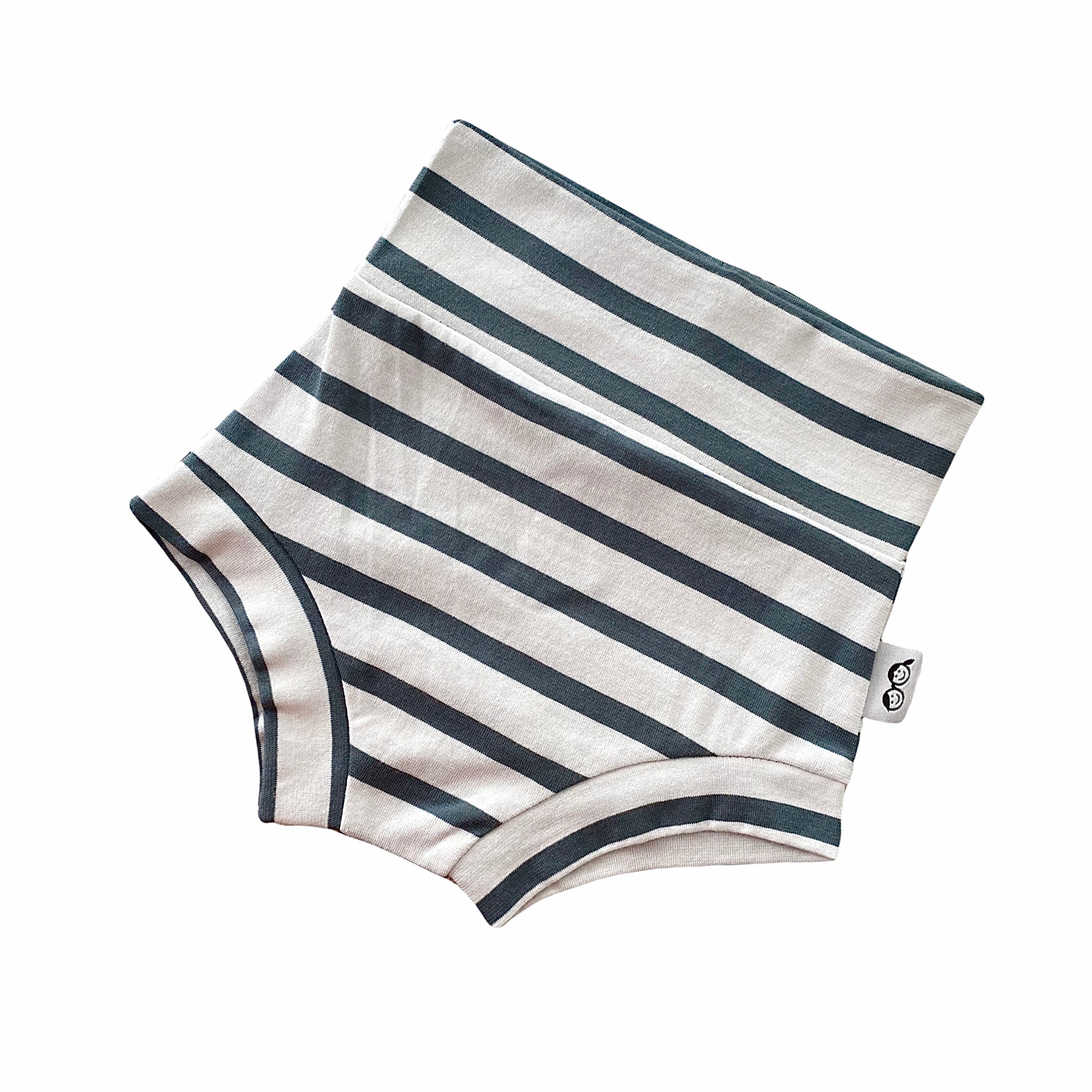 Light Grey and Dark Forrest Green Striped Bummies