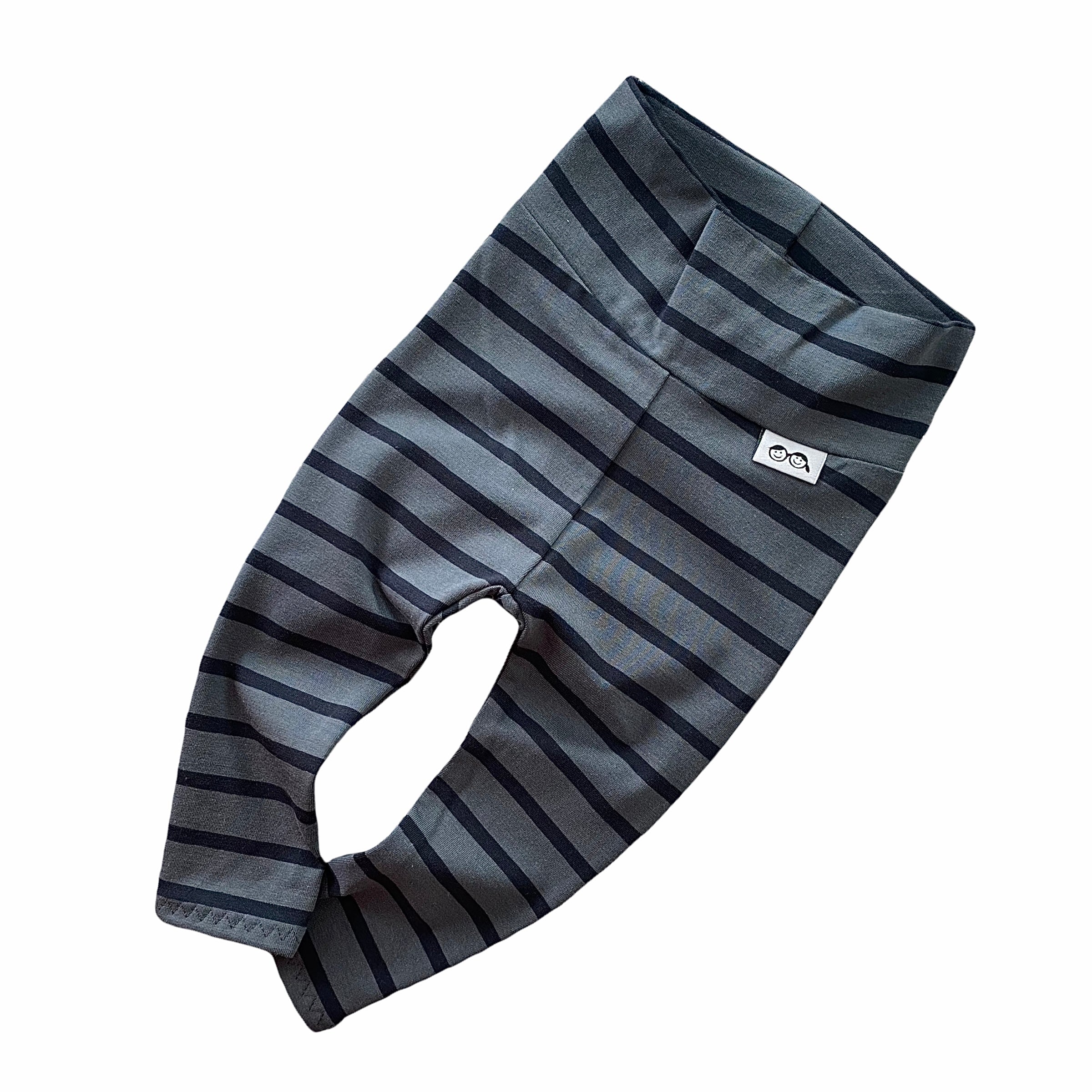 Navy Blue Striped Leggings
