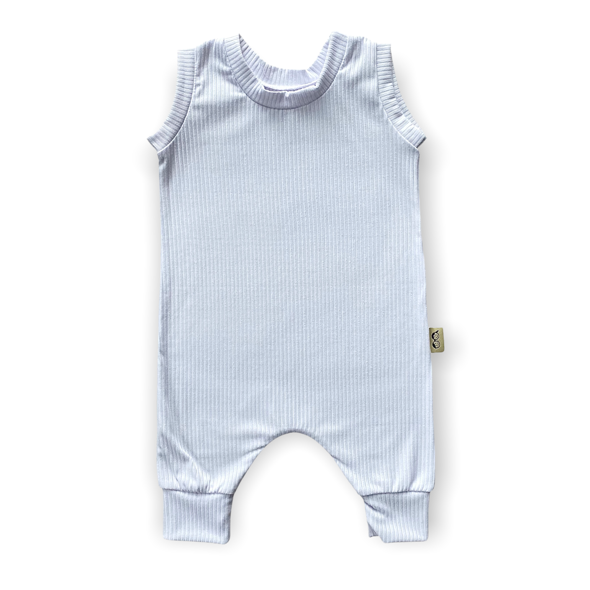 White Rib Harem Romper