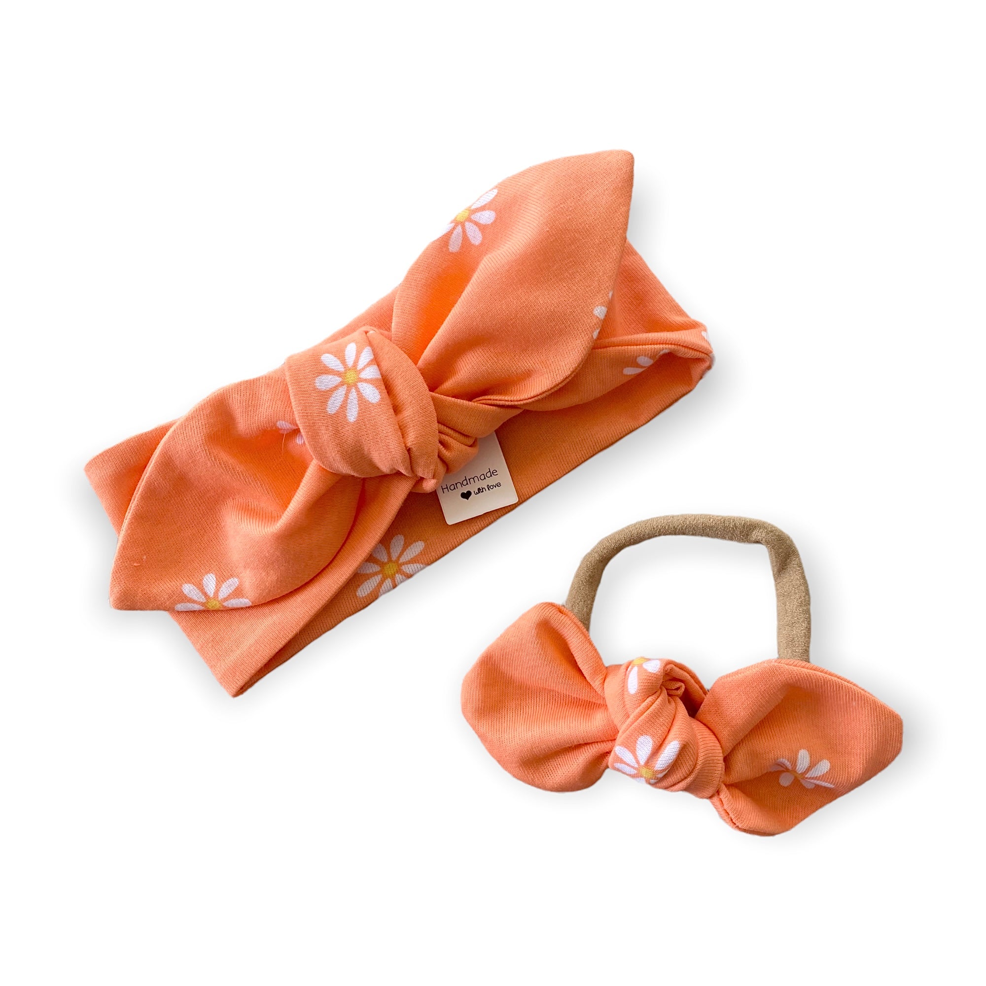 Daisies on Peach Bummies and/or Headbands