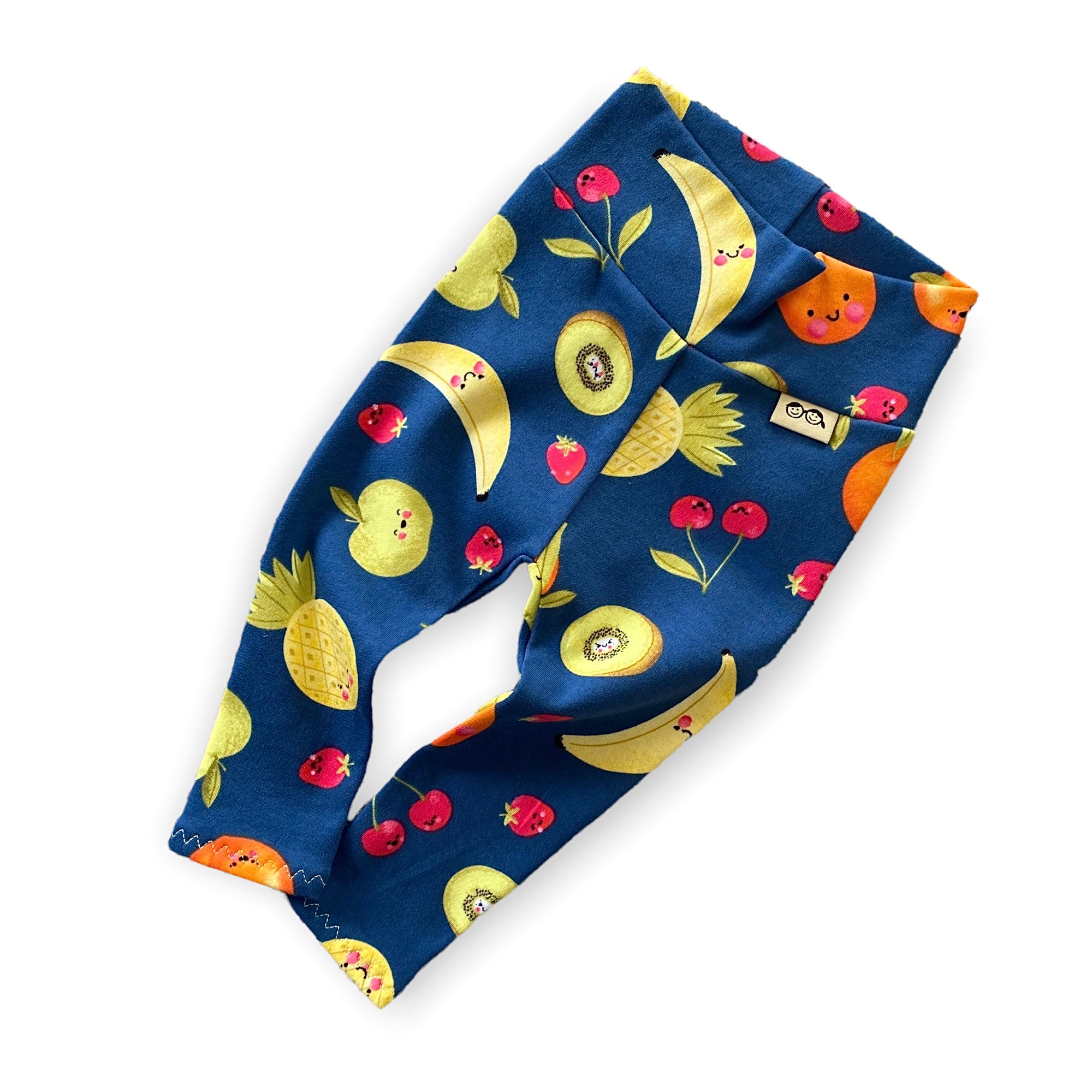 Fun Fruits on Blue Leggings