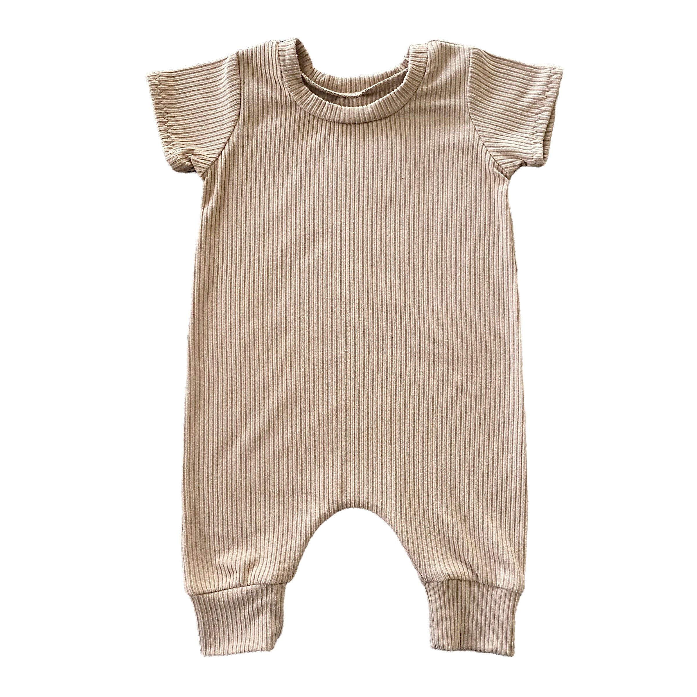 Latte Ribbed Harem Romper