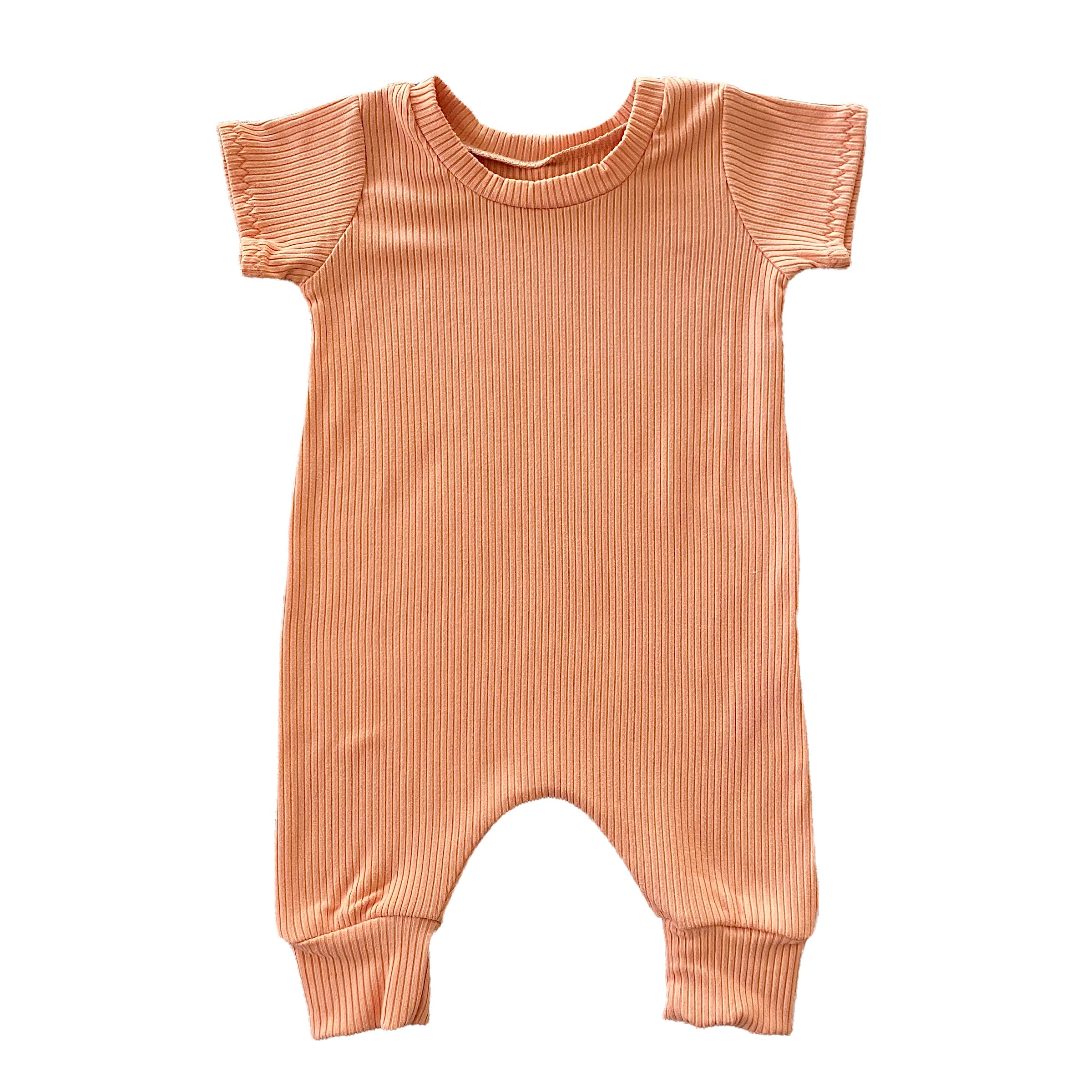 Melon Ribbed Harem Romper