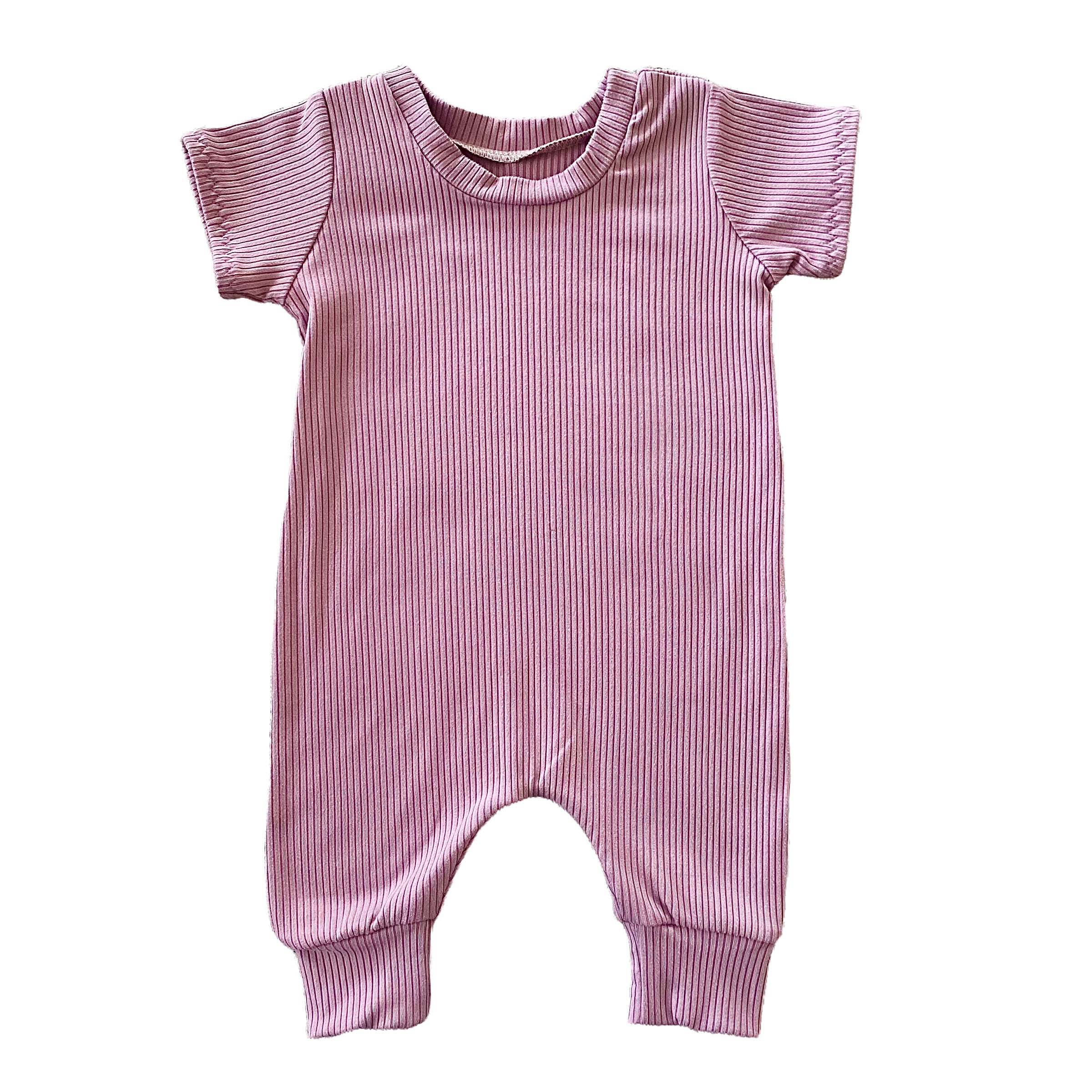 Lavender Ribbed Harem Romper
