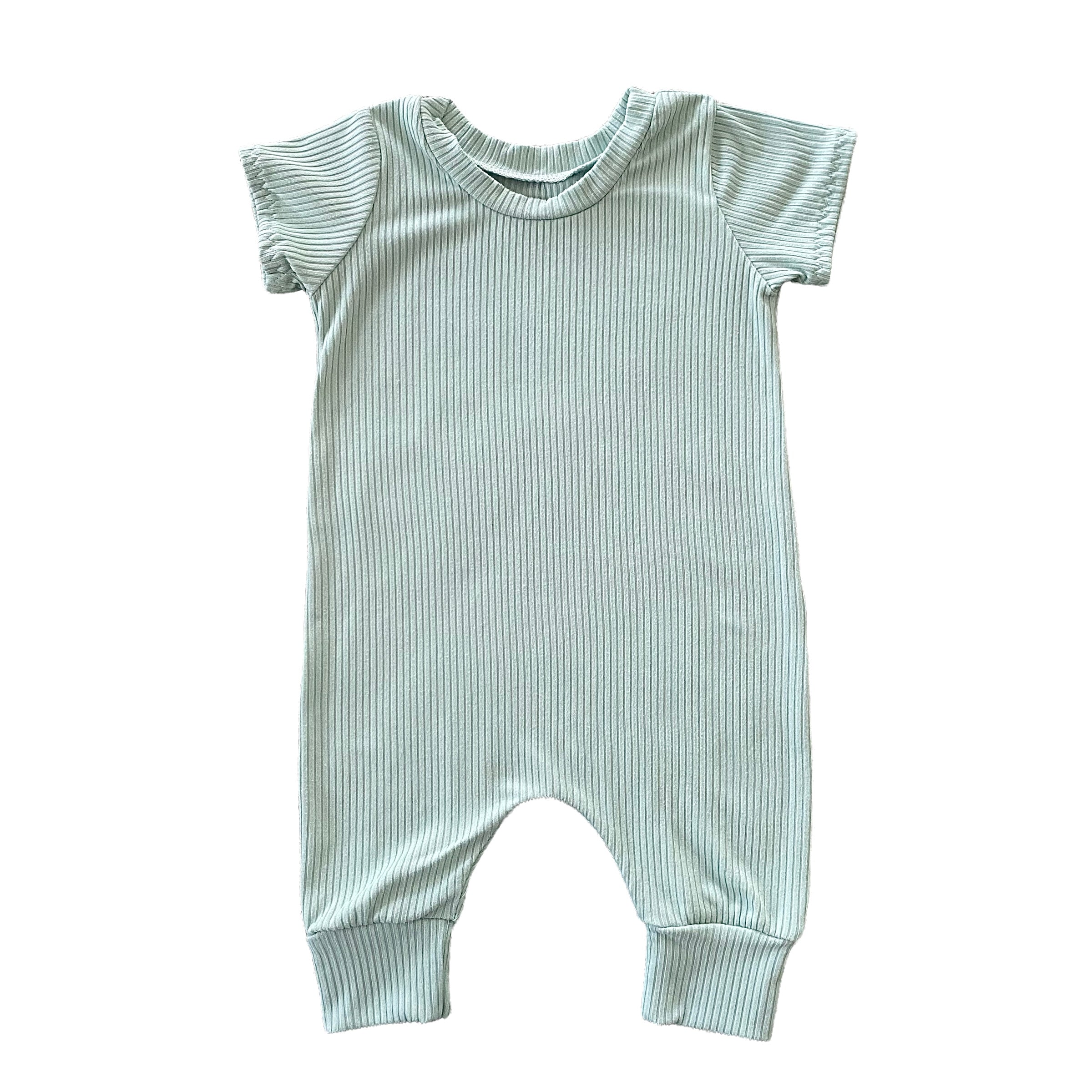 Mint Ribbed Harem Romper