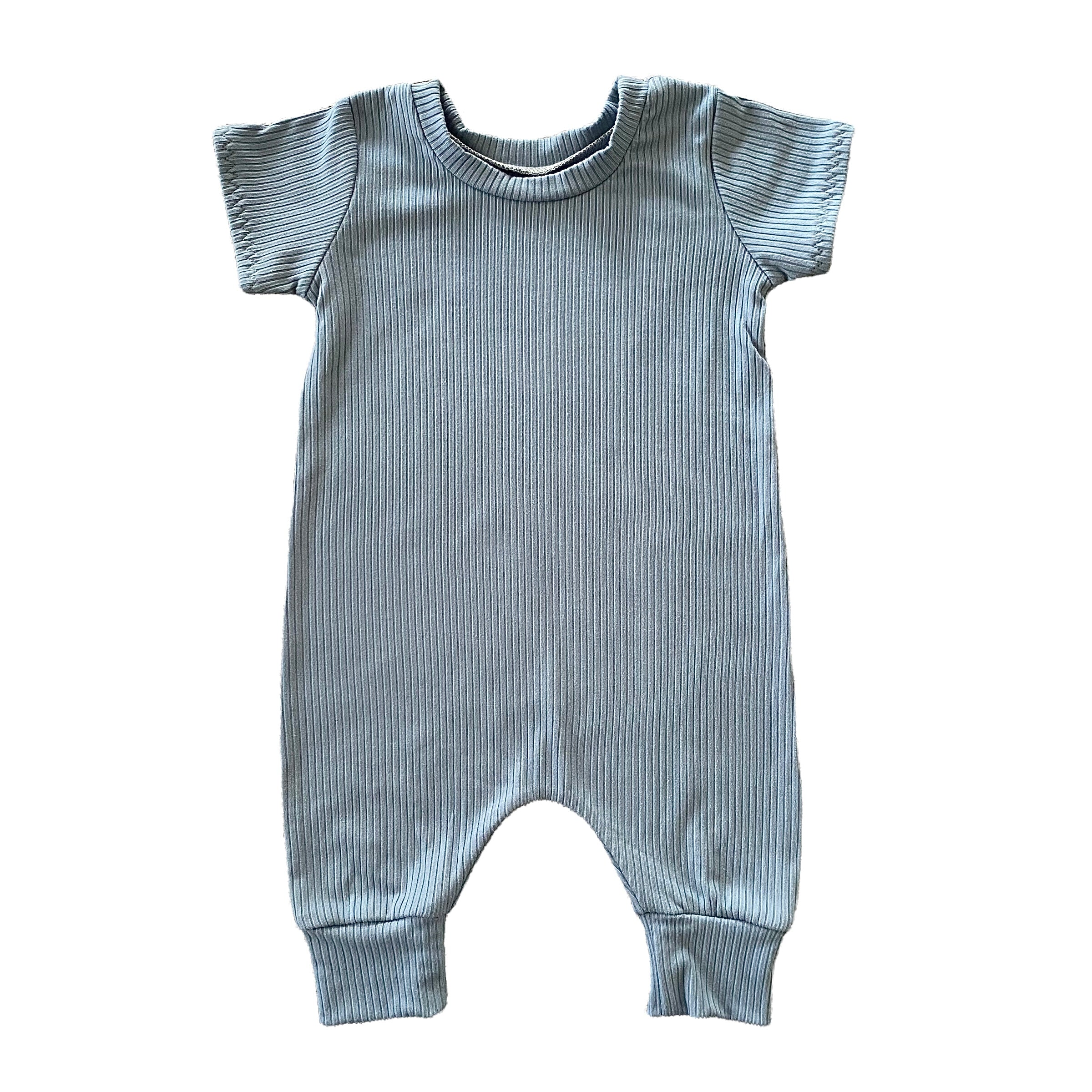 Chambray Ribbed Harem Romper