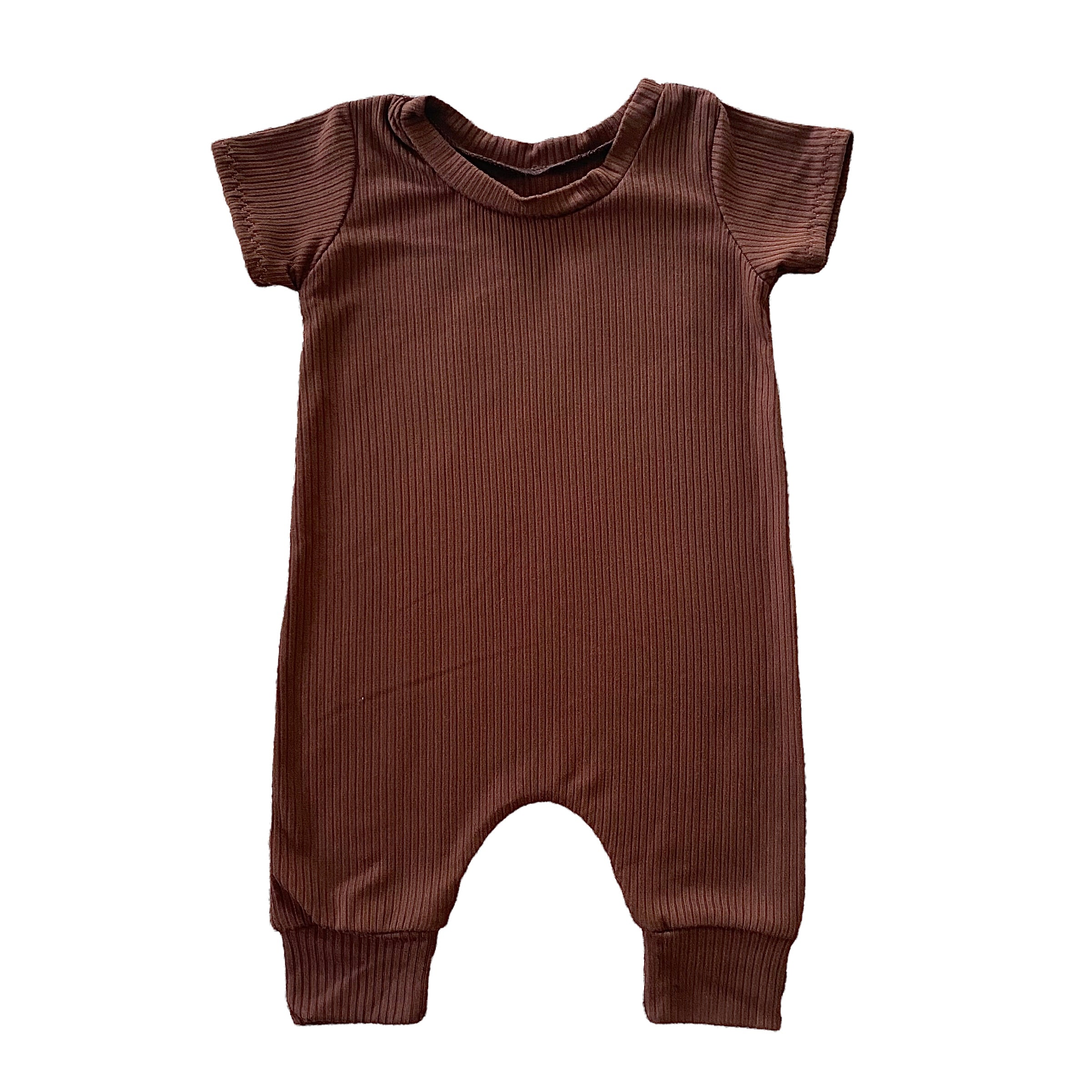 Cocoa Ribbed Harem Romper