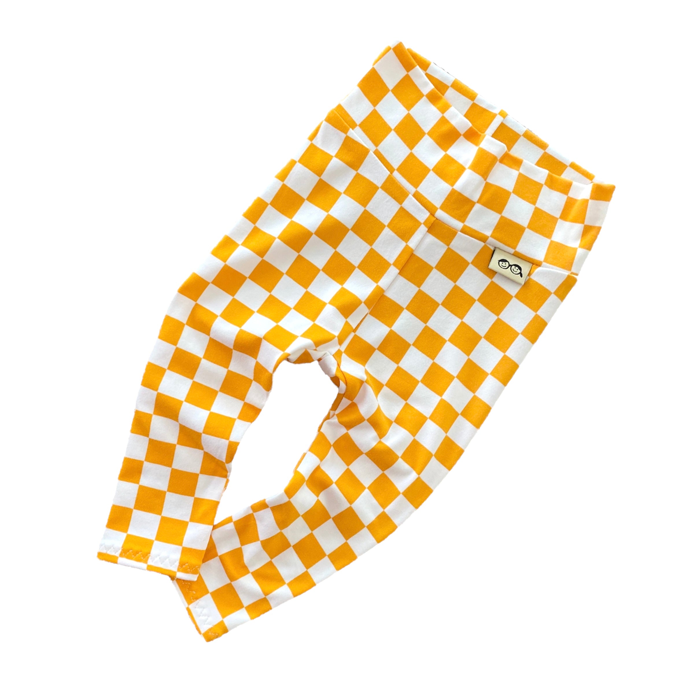Yellow Retro Checkered Leggings and/or Headbands