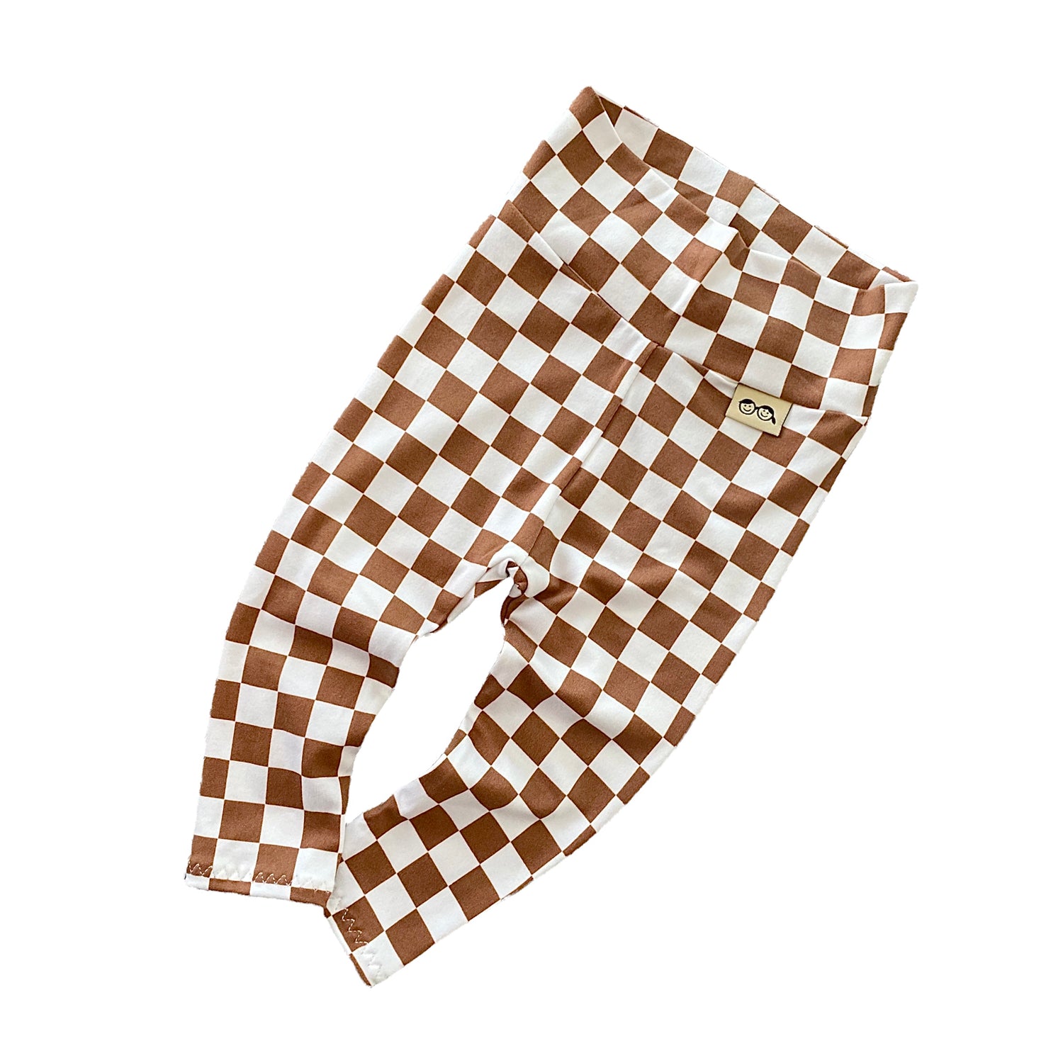 Brown Retro Checkered Leggings