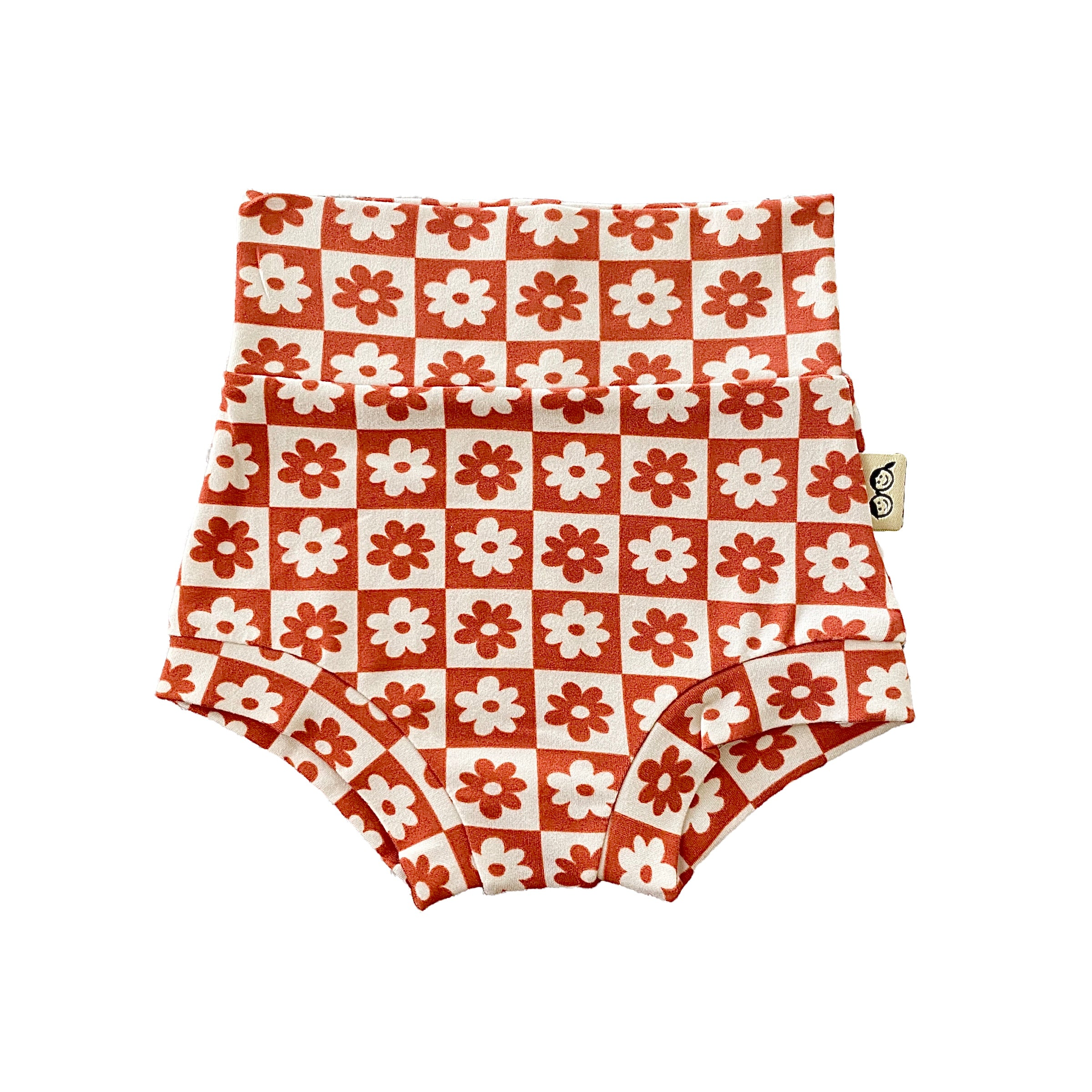 Orange and Ivory Checkered Florals Bummies and/or Headbands