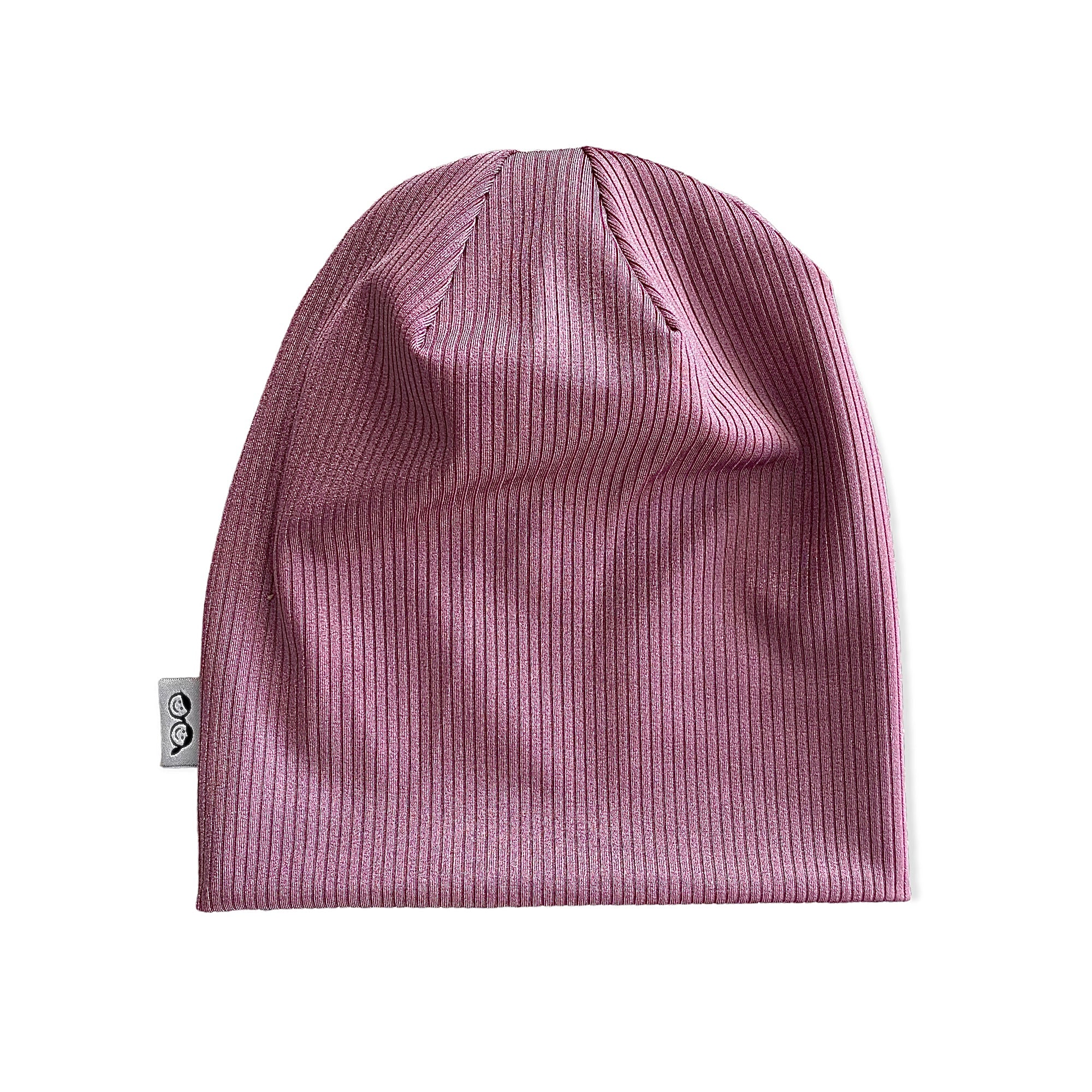 Dusty Orchid Shiny Ribbed Slouchy Beanie and Infinity Scarf