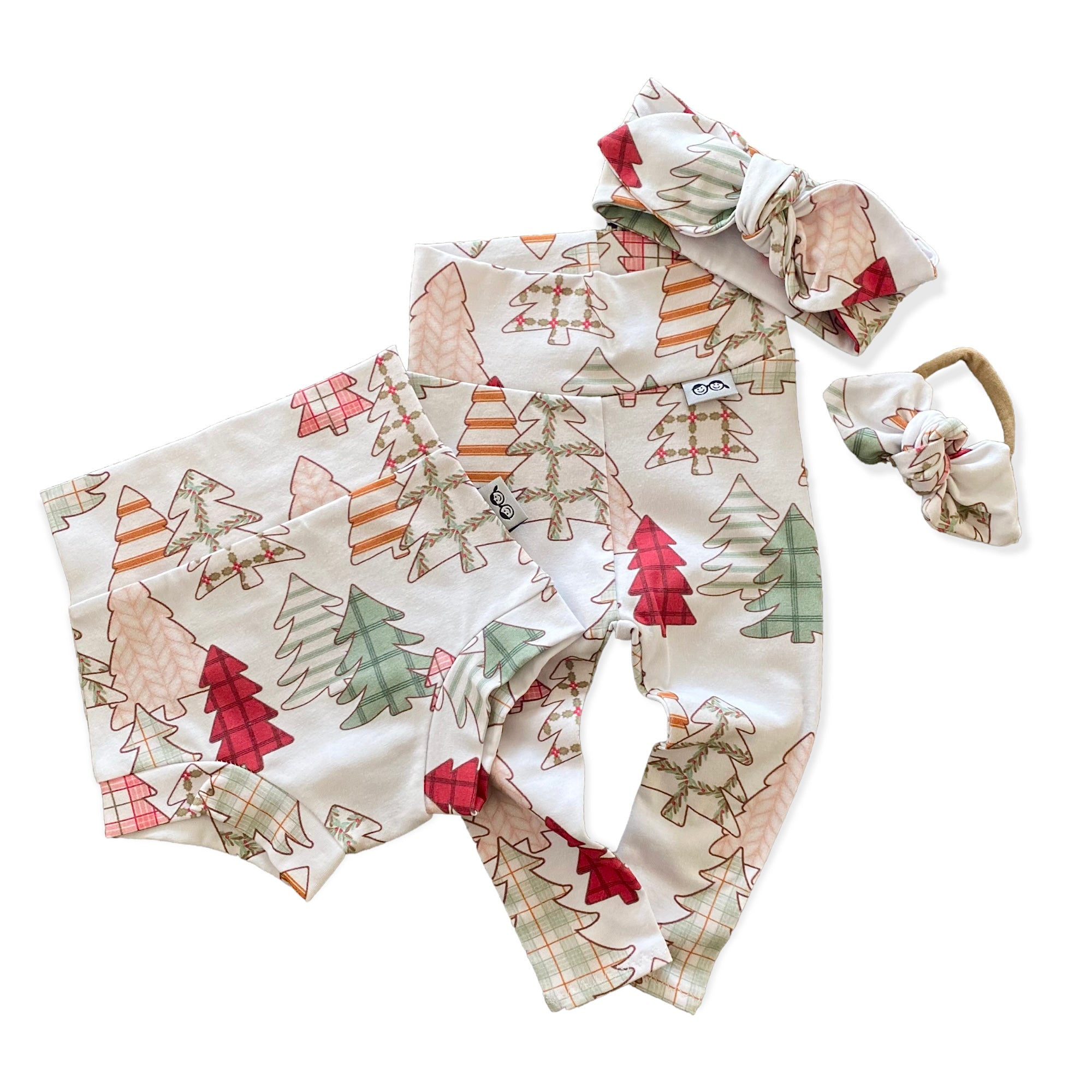 Vintage Christmas Trees Bummies and/or Headbands