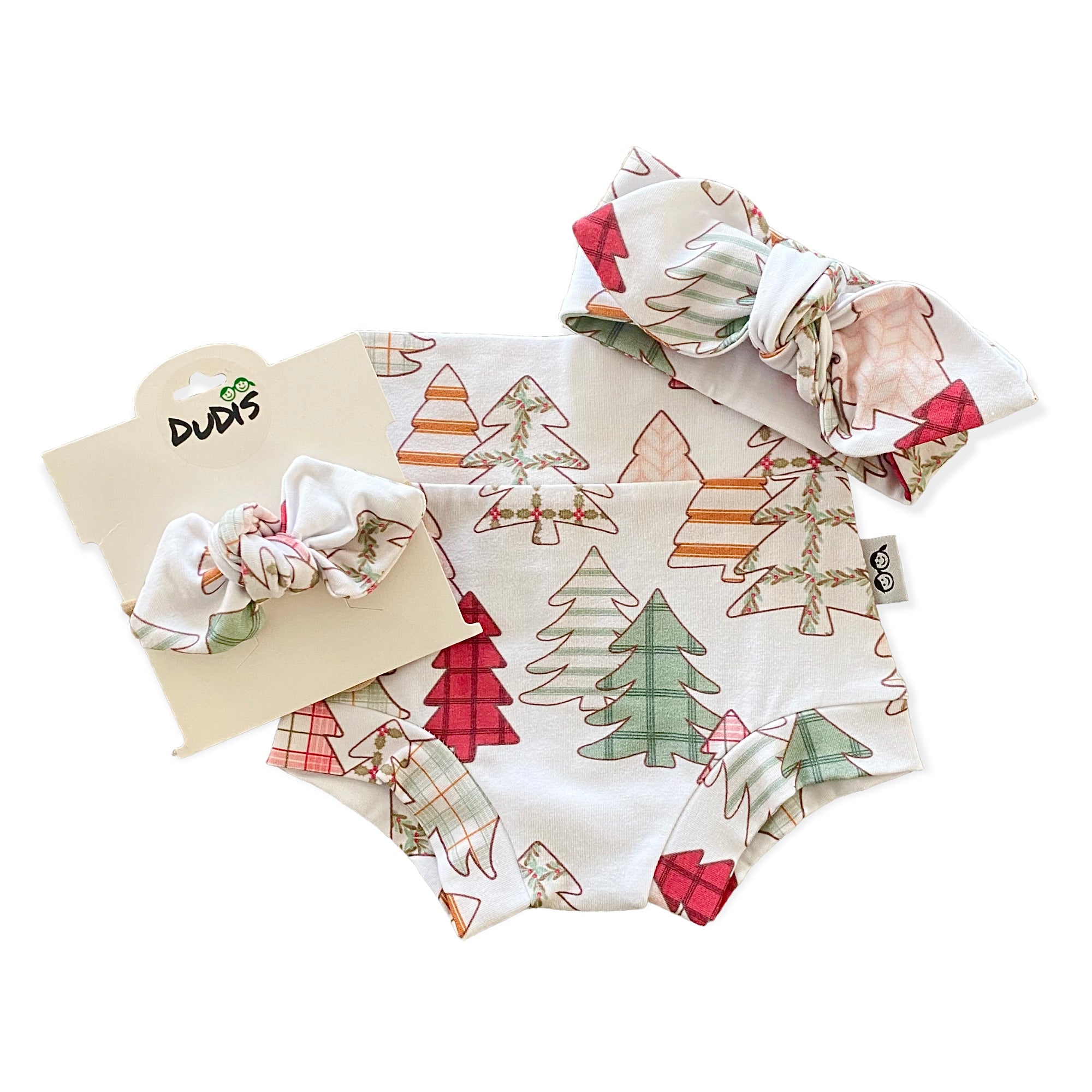 Vintage Christmas Trees Bummies and/or Headbands