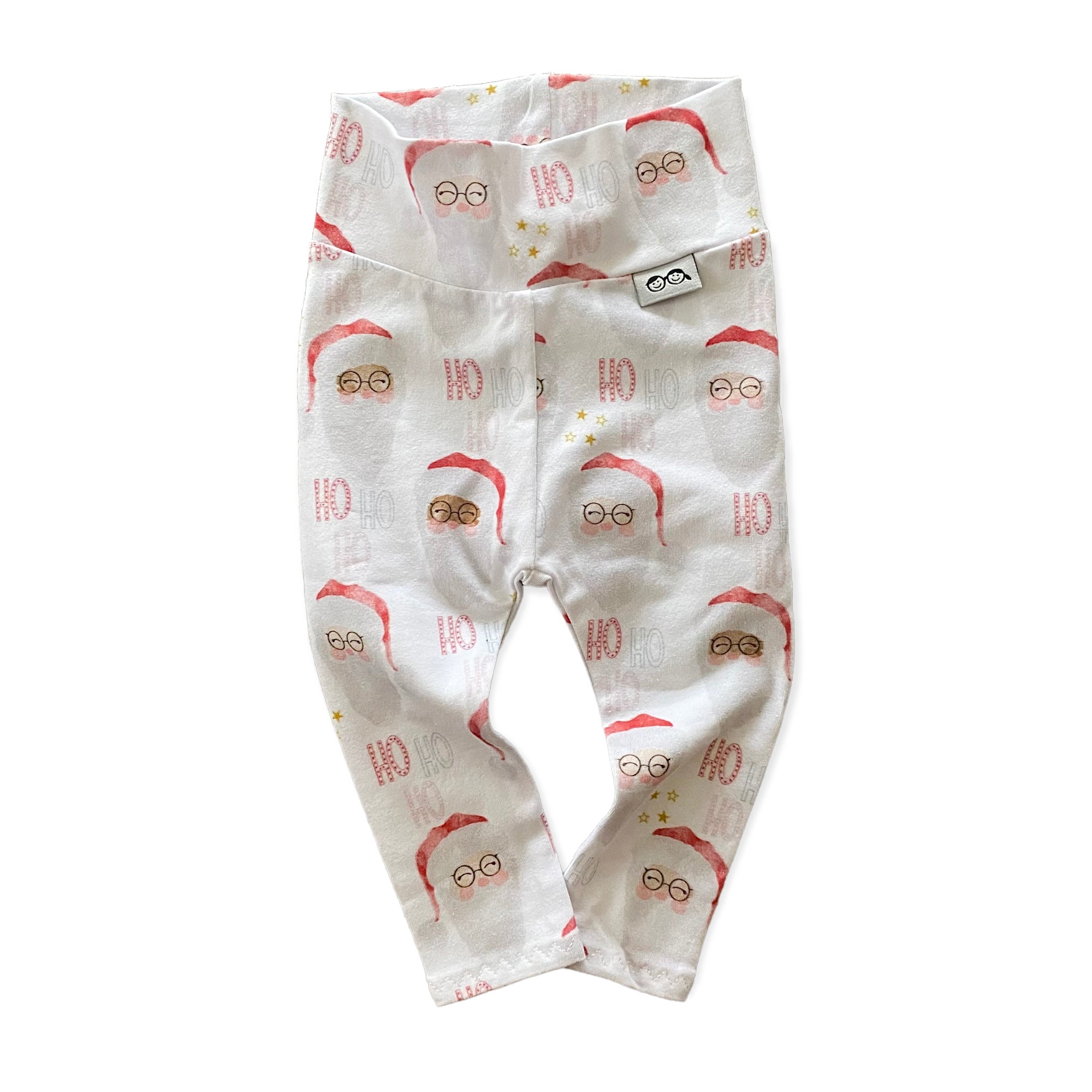 Vintage Santa Lounge Set featuring a festive Santa Claus print, includes a long-sleeve top and matching leggings. Handmade for babies and toddlers, perfect for holiday photos, Christmas morning, and seasonal celebrations.