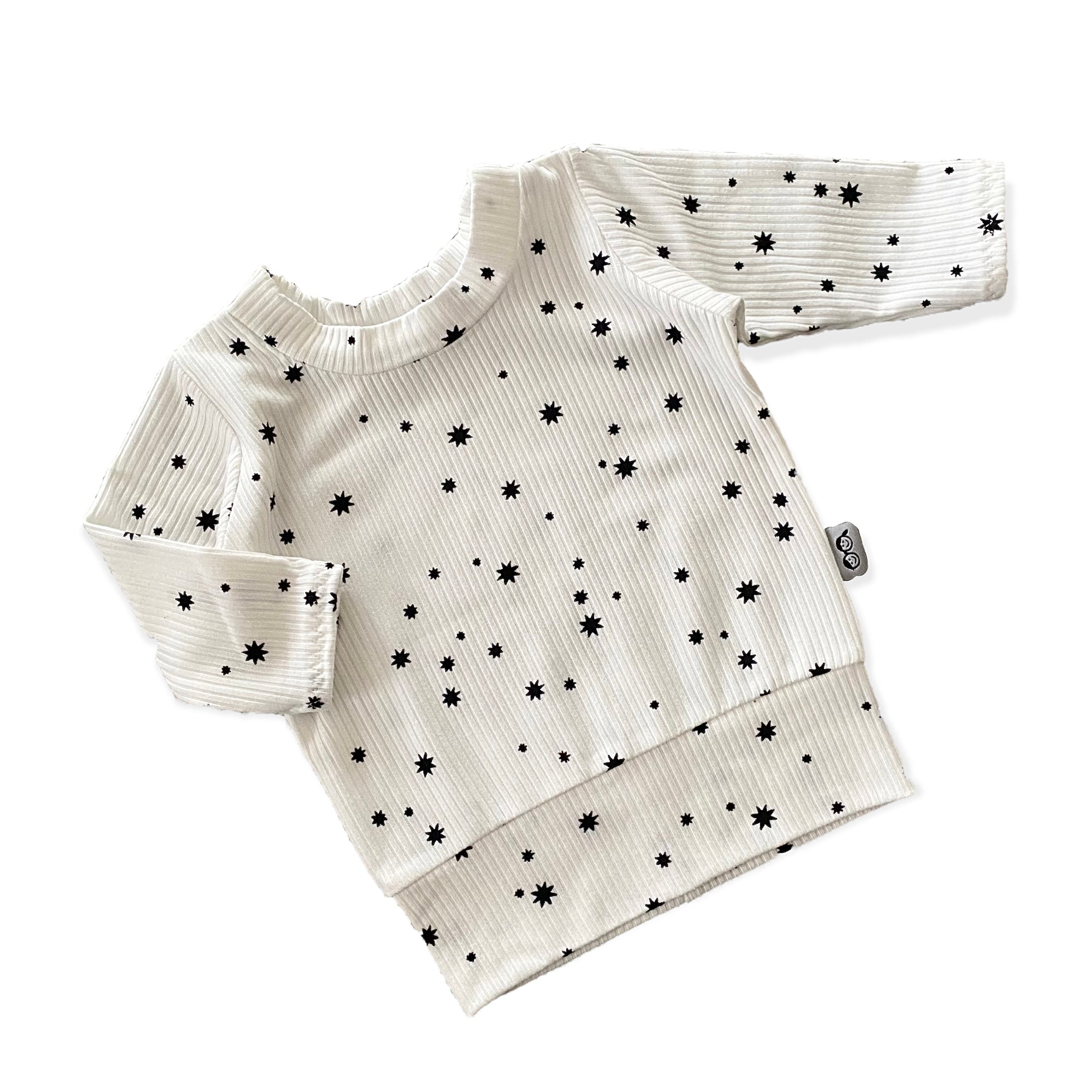 My Lucky Stars on White Ribbed Lounge Top
