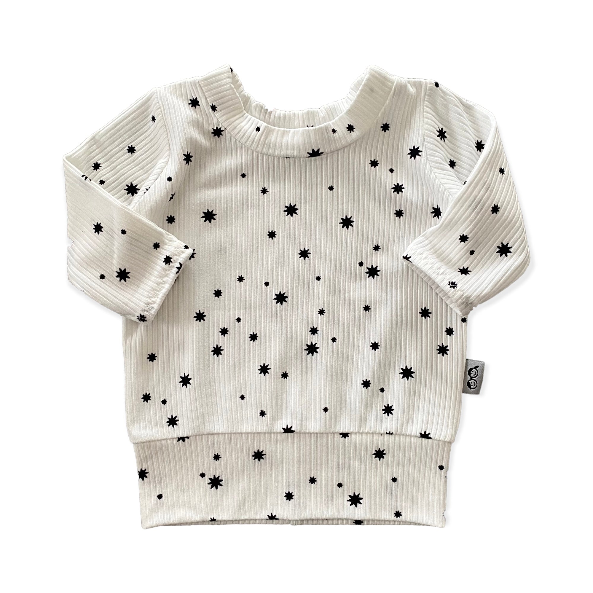 My Lucky Stars on White Ribbed Lounge Top