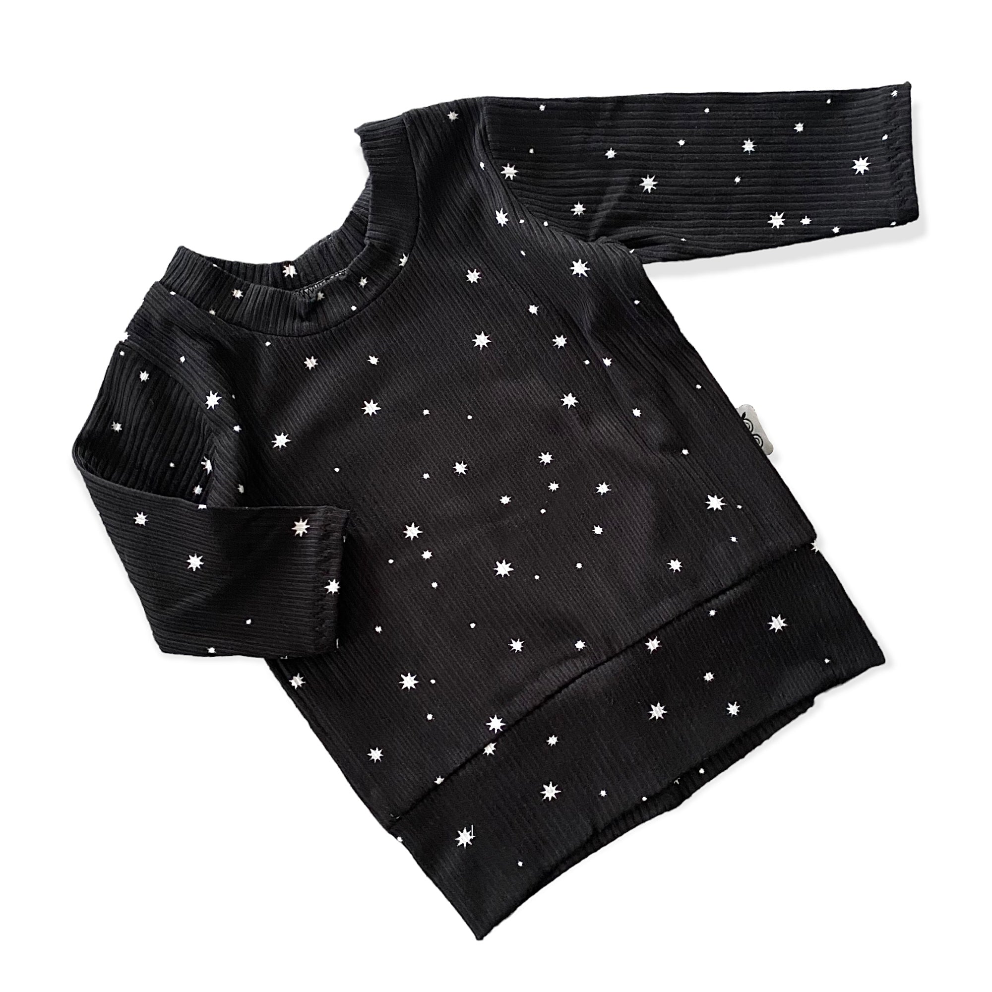 My Lucky Stars on Black Ribbed Lounge Top