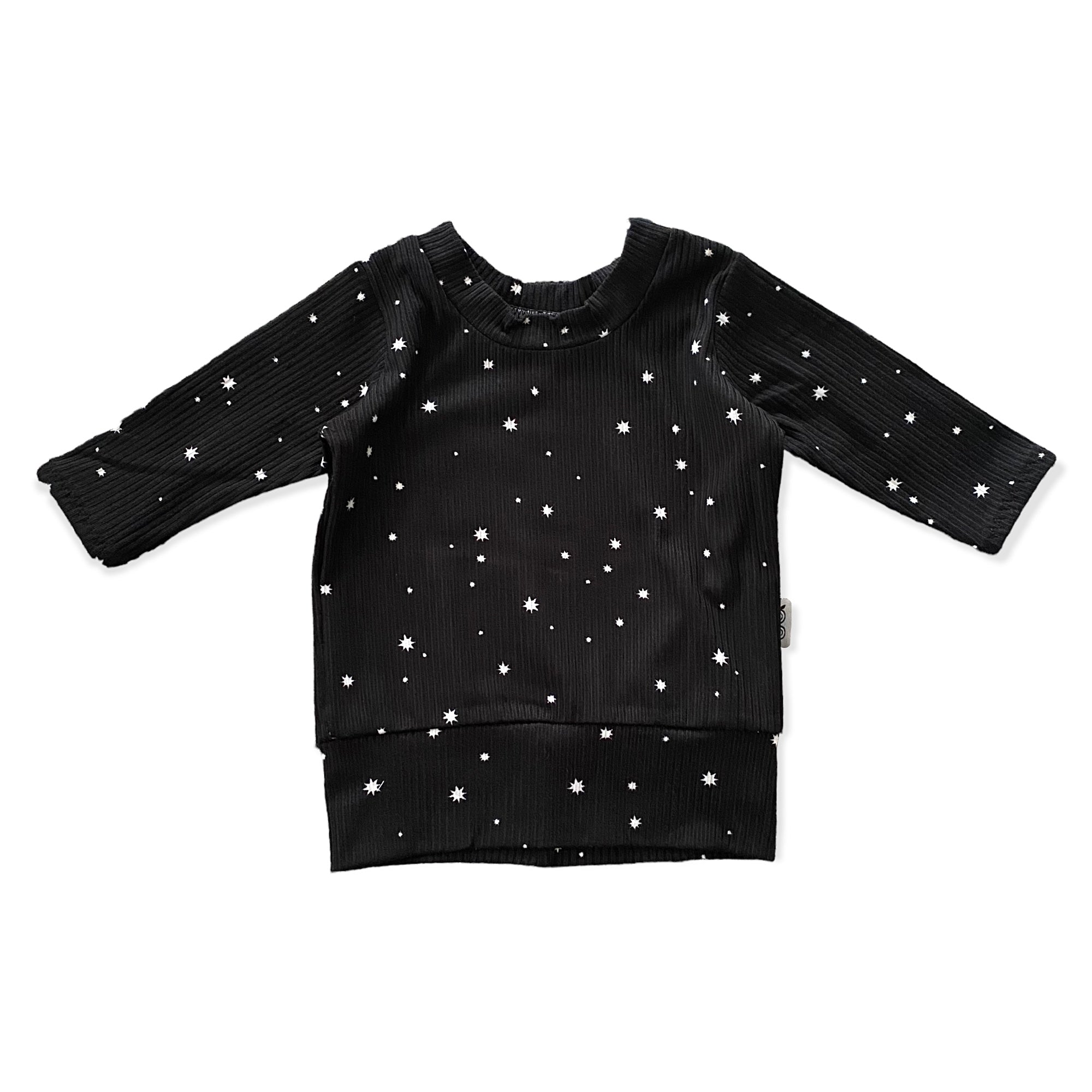 My Lucky Stars on Black Ribbed Lounge Top