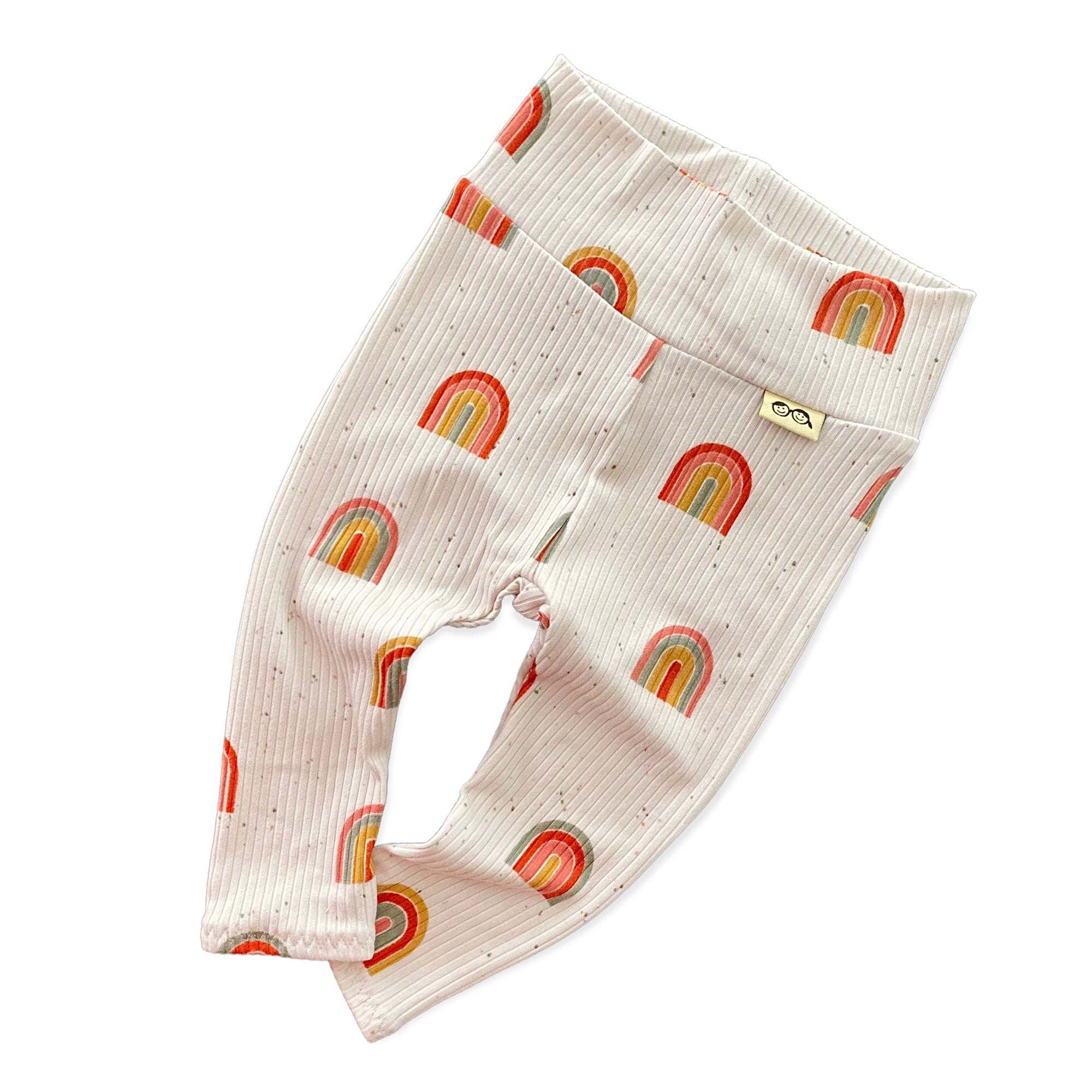 Retro Rainbows Ribbed Leggings