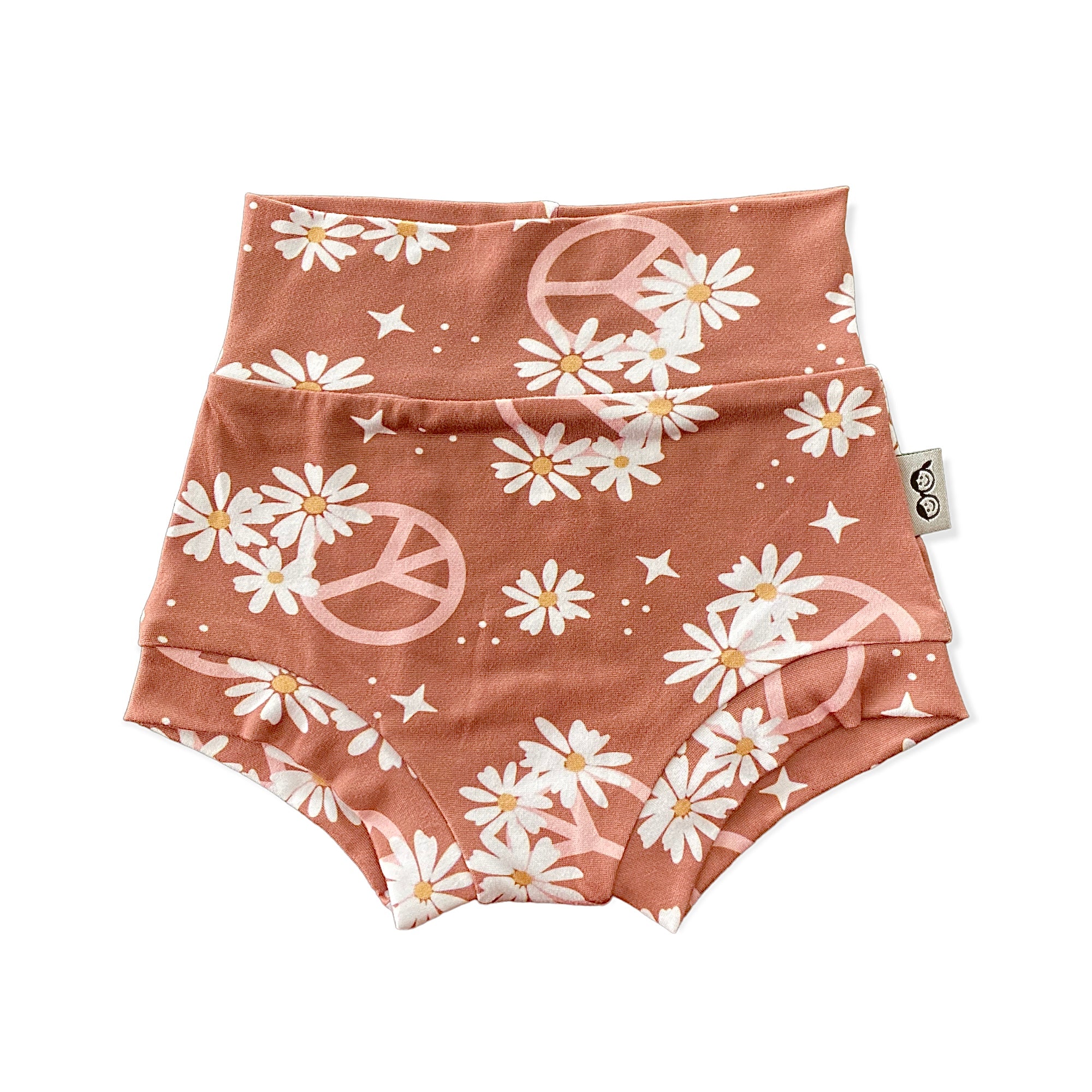 Peace Sign Floral Mauve Bummies and/or Headbands