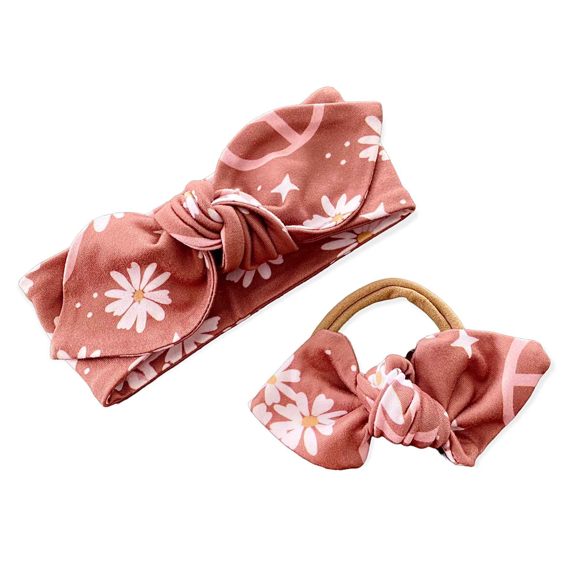 Mauve Flower Power Leggings and/or Headbands