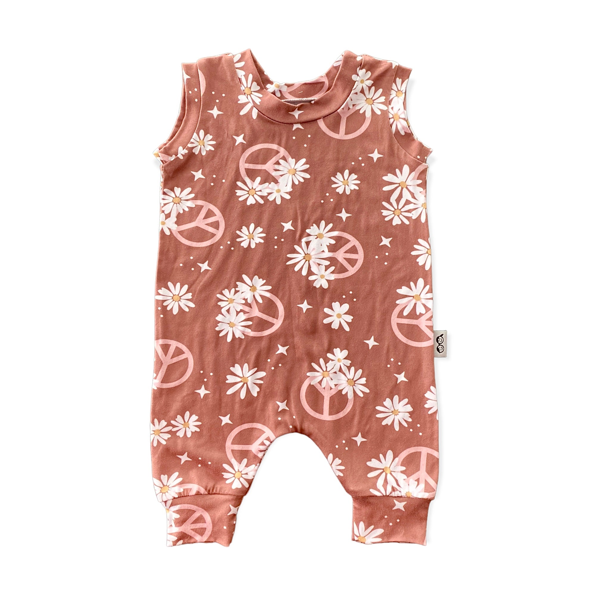 Mauve Flower Power Harem Romper