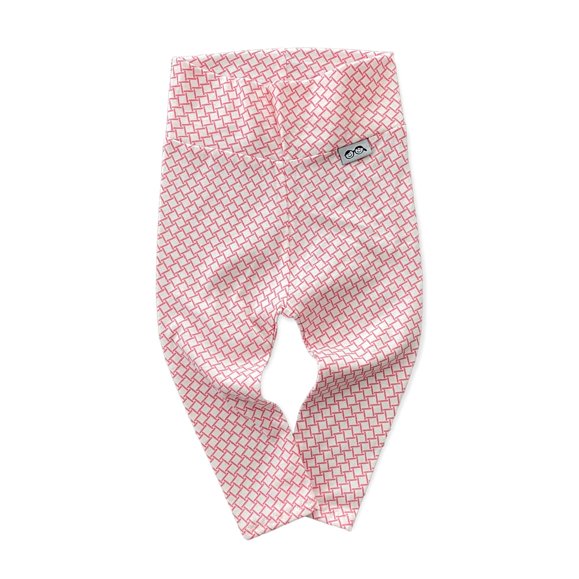 Pink and White Abstract Leggings