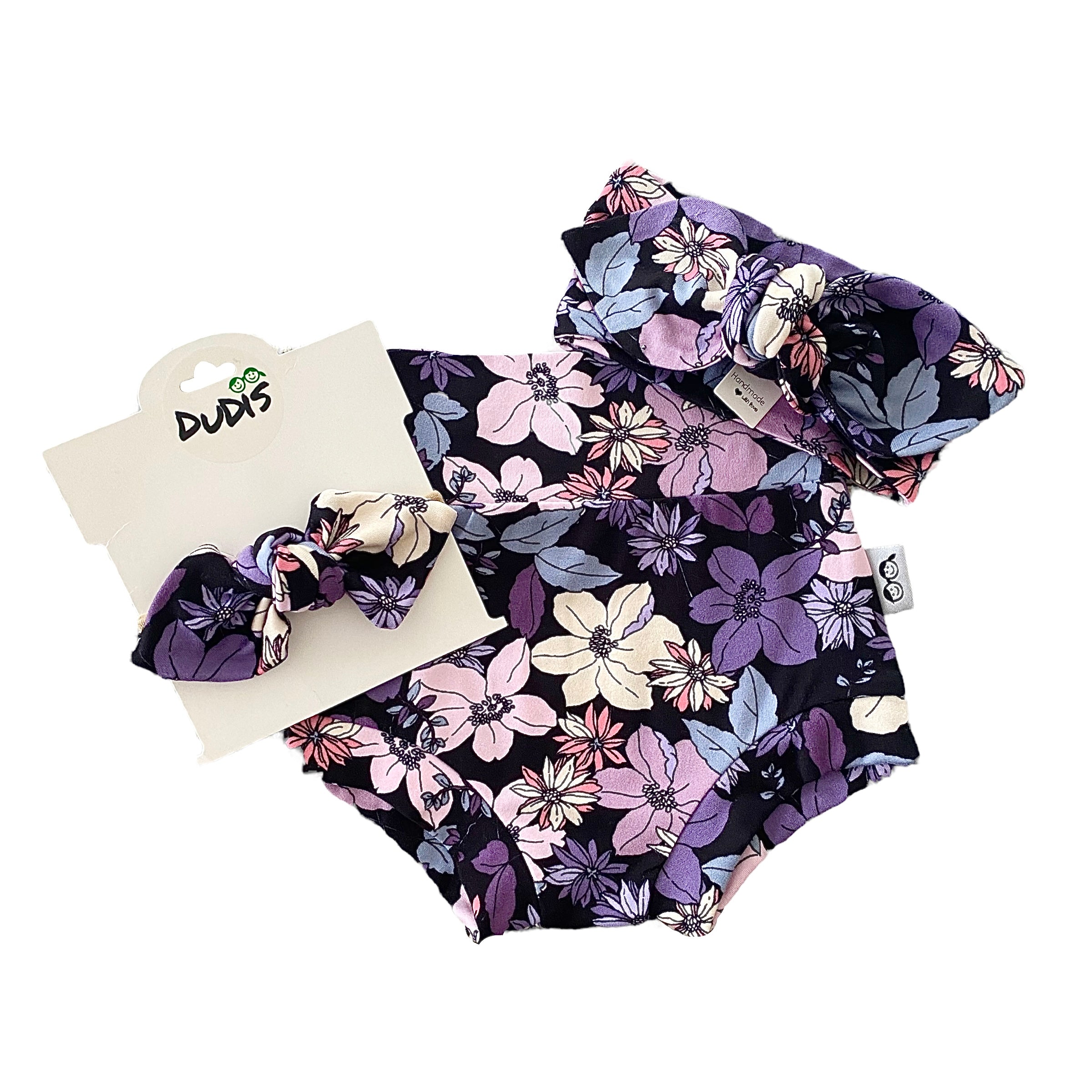Purple Florals Bummies and/or Headbands
