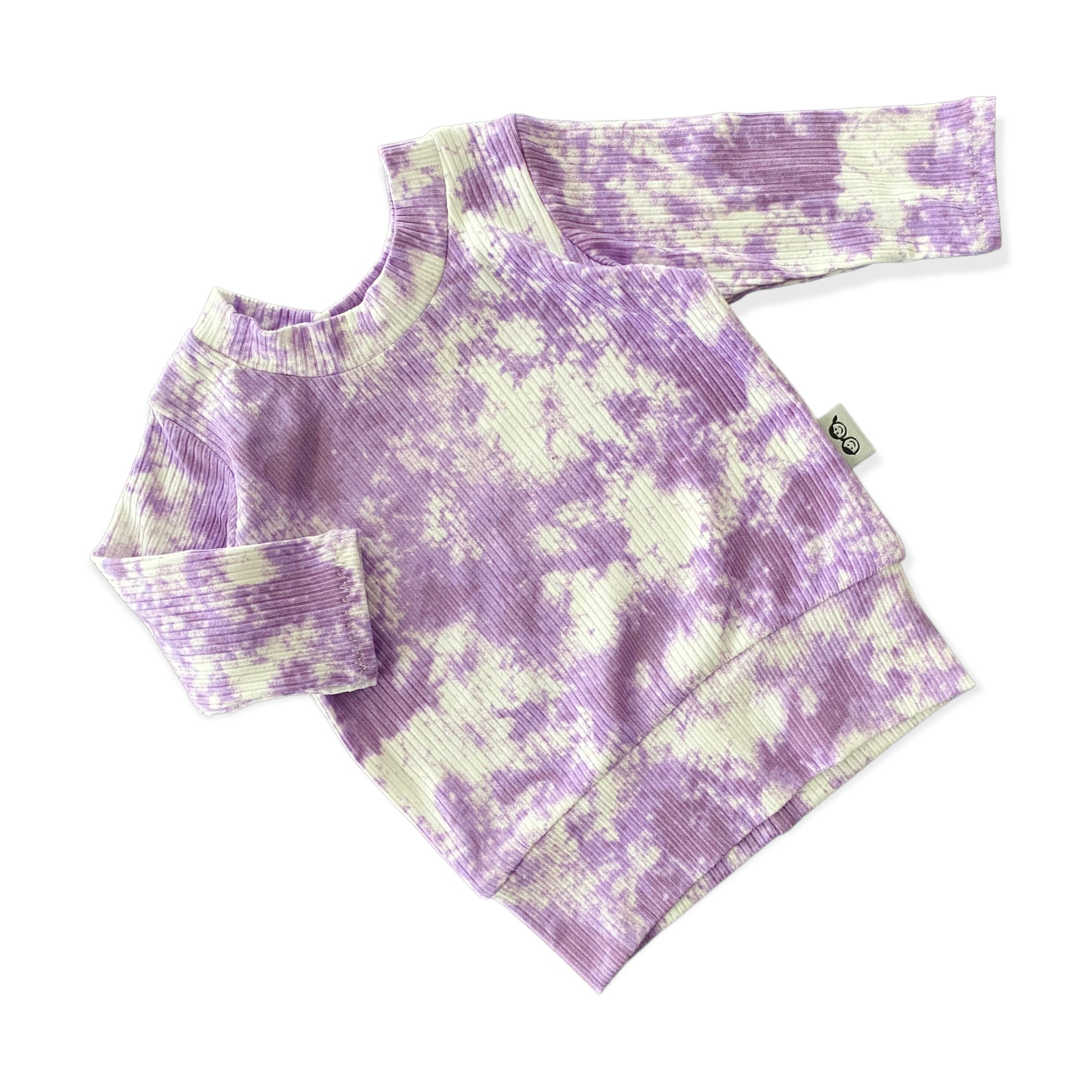 Purple Tie Dye Ribbed Lounge Set