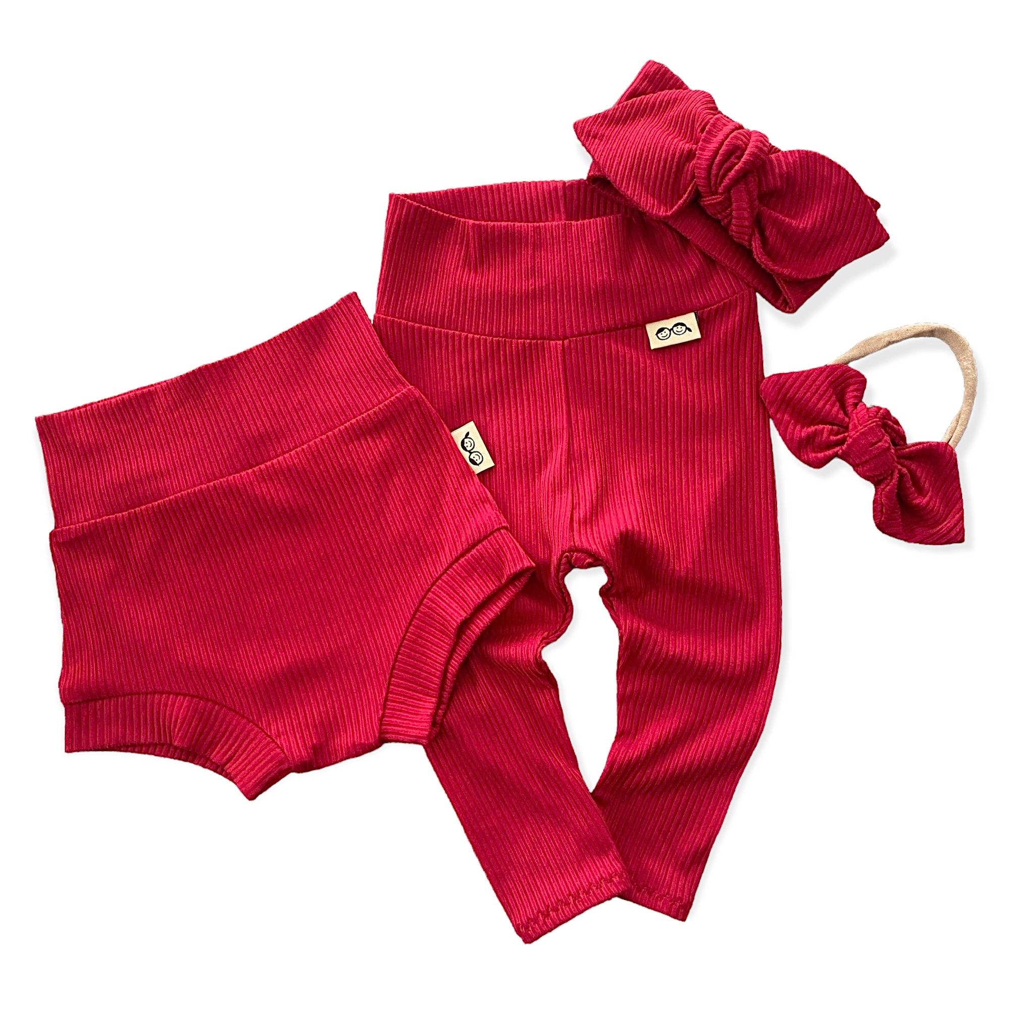 Red Rib Bummies and/or Headbands