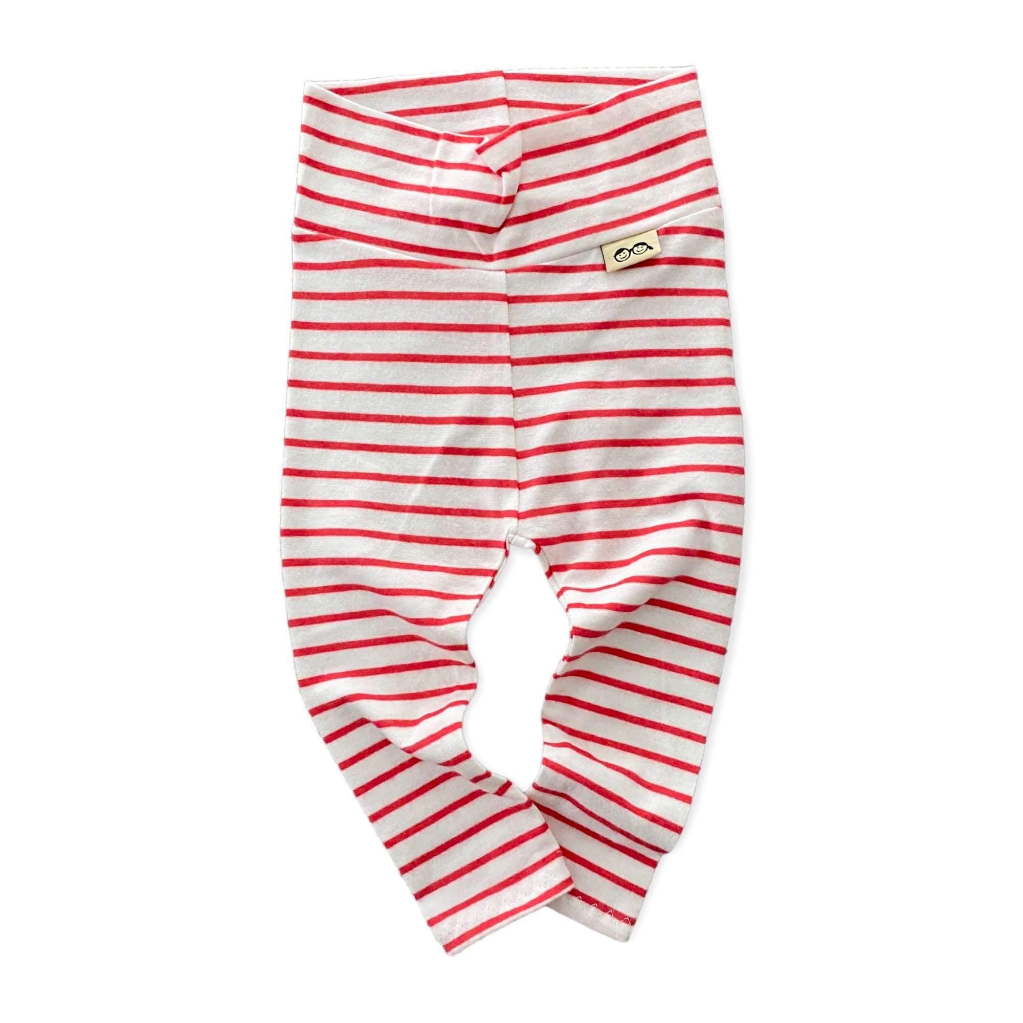 White and Red Stripes Leggings