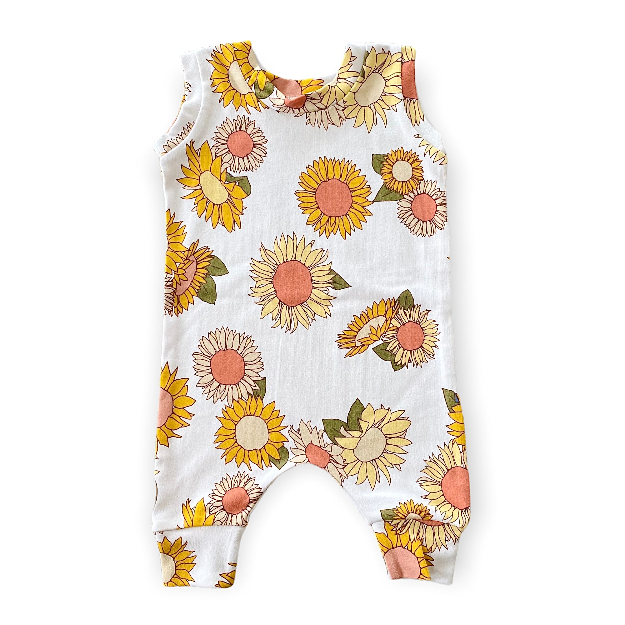Retro Sunfloweres Harem Romper