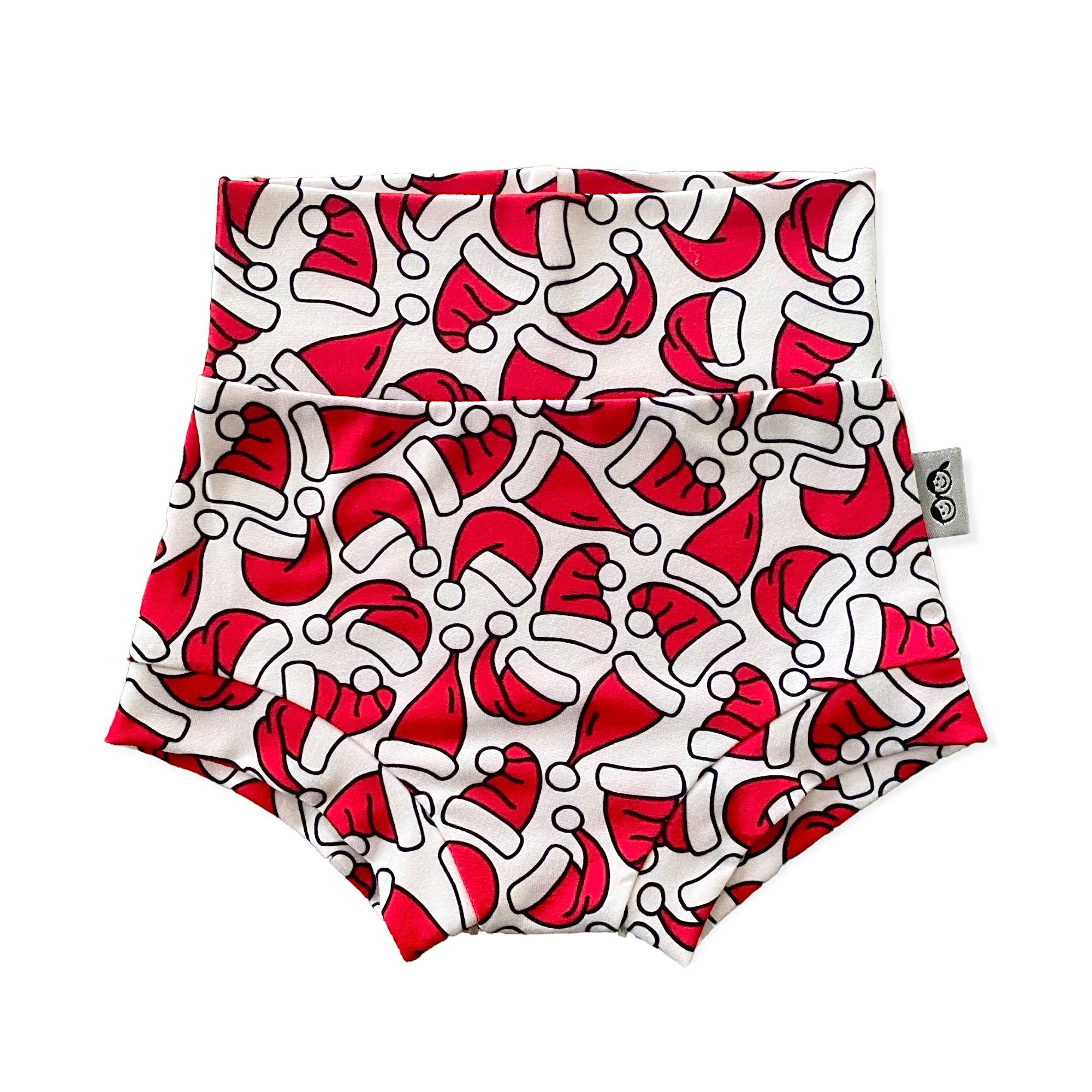 Santa Hats Baby Bummies featuring a festive print, designed for newborns and toddlers, perfect for Christmas celebrations and cozy holiday outfits.