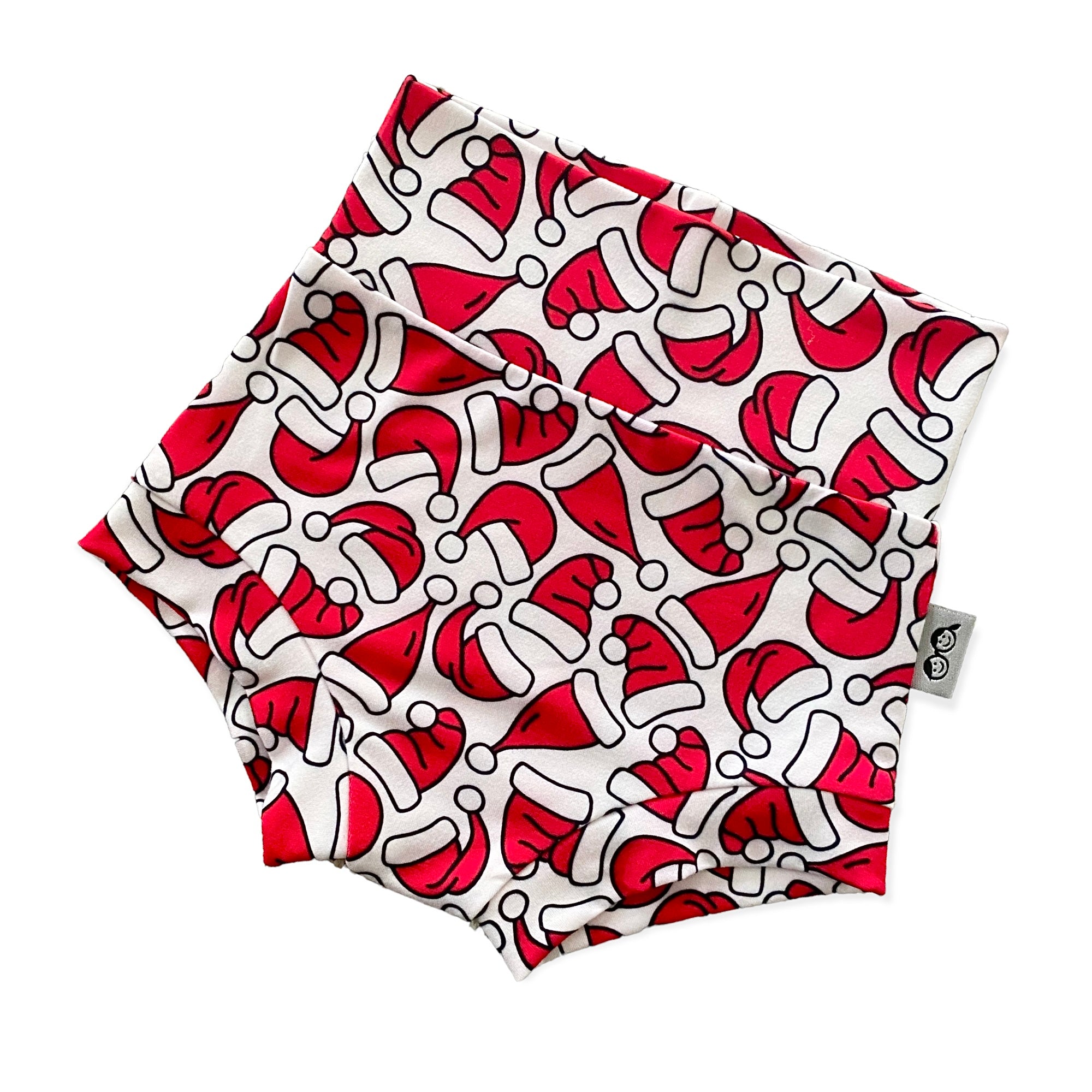 Santa Hats Baby Bummies featuring a festive print, designed for newborns and toddlers, perfect for Christmas celebrations and cozy holiday outfits.