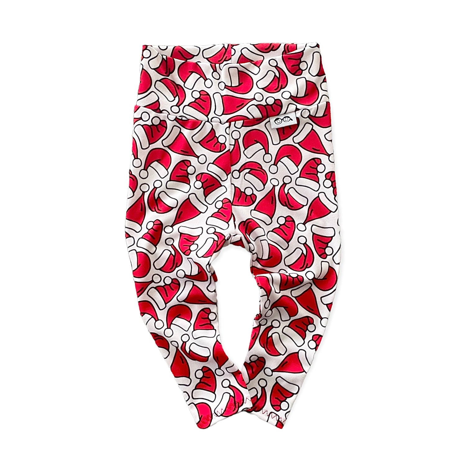 Santa Hats Baby Leggings with a cheerful festive print, designed for newborns and toddlers, perfect for Christmas celebrations and cozy winter days.