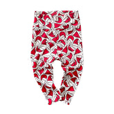 Santa Hats Baby Leggings with a cheerful festive print, designed for newborns and toddlers, perfect for Christmas celebrations and cozy winter days.