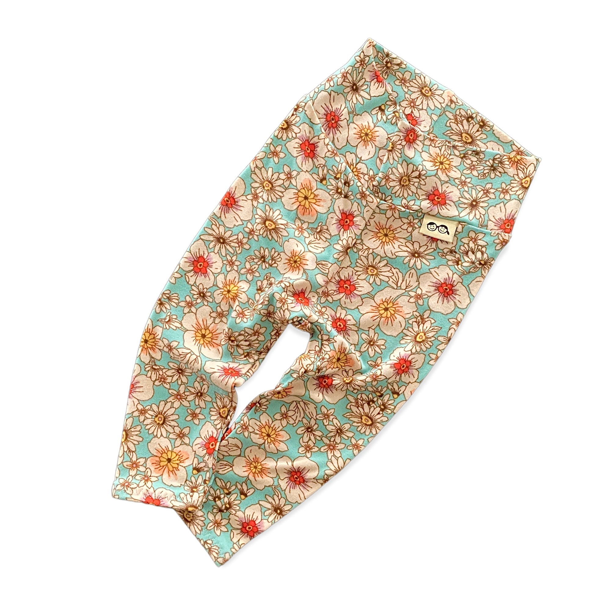 Vintage Flowers on Mint Leggings