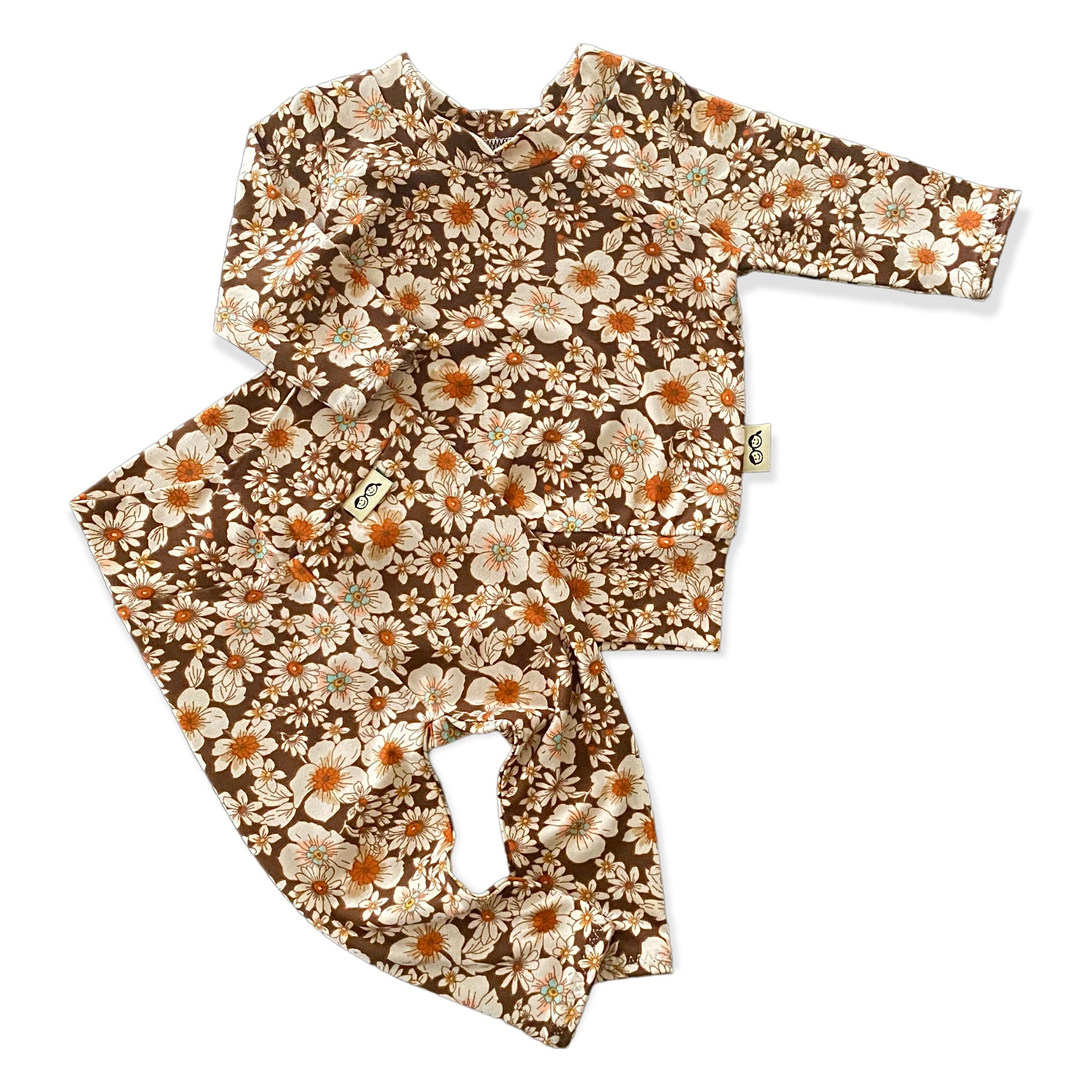 Vintage Flowers on Brown Lounge Set