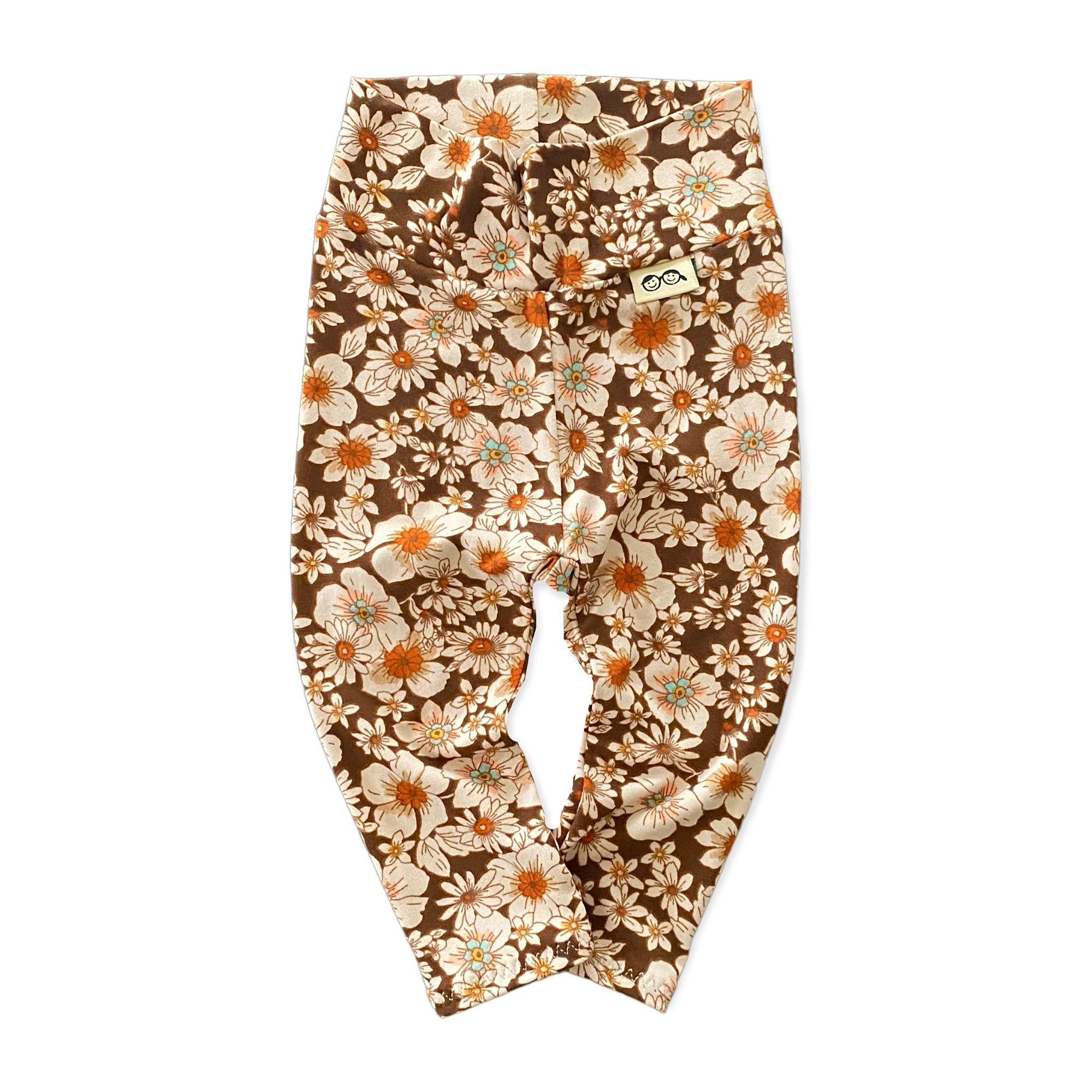 Vintage Flowers on Brown Leggings