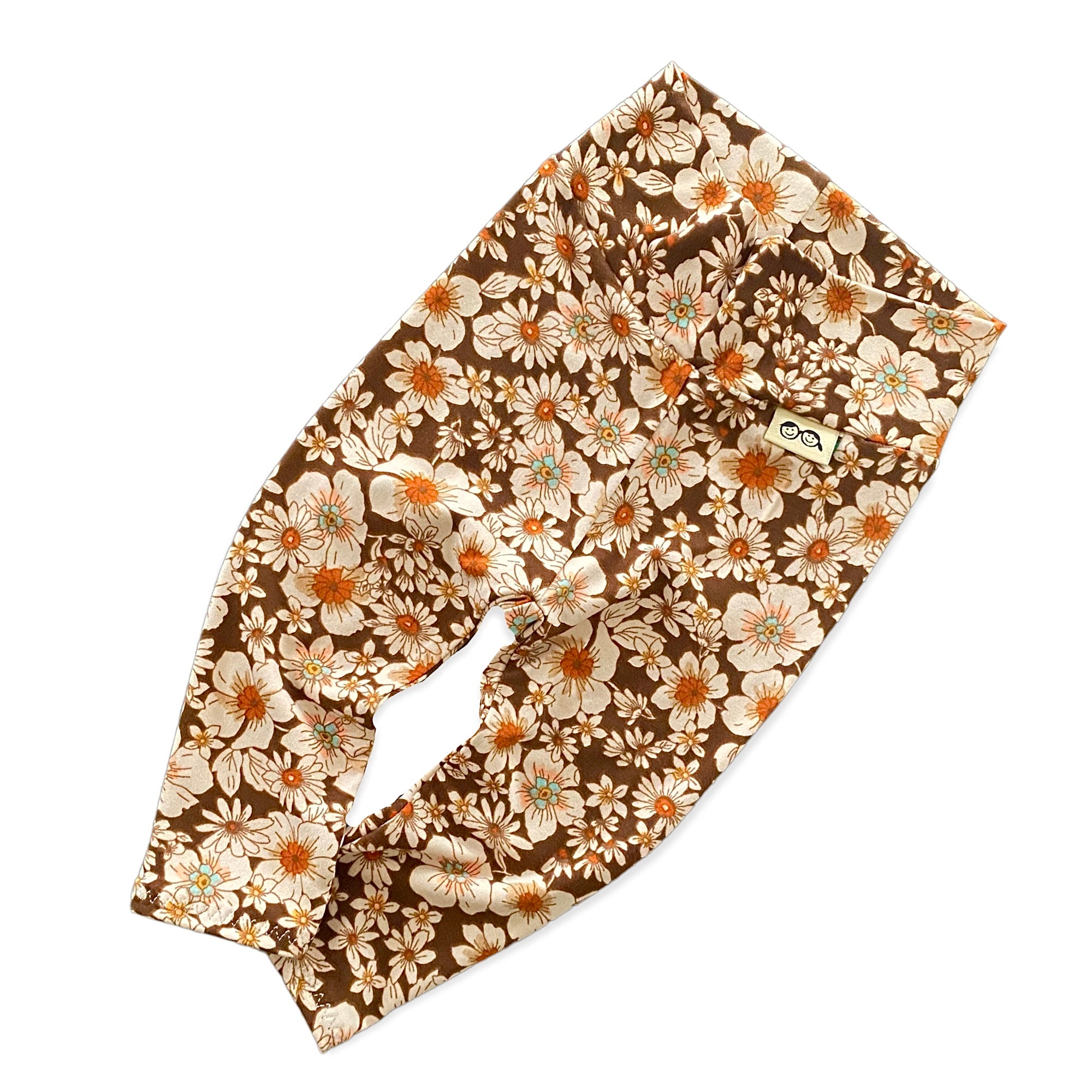 Vintage Flowers on Brown Leggings