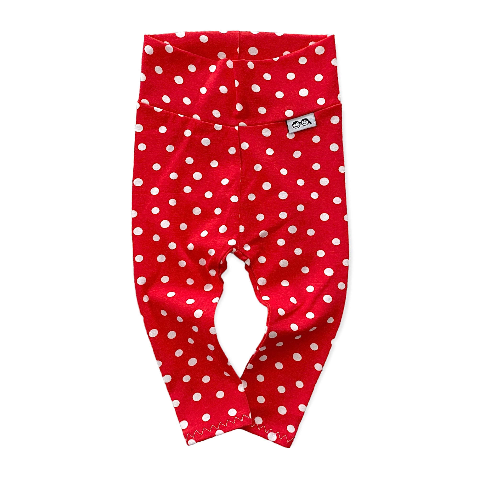 White Polka Dots on Red Leggings and/or Headbands