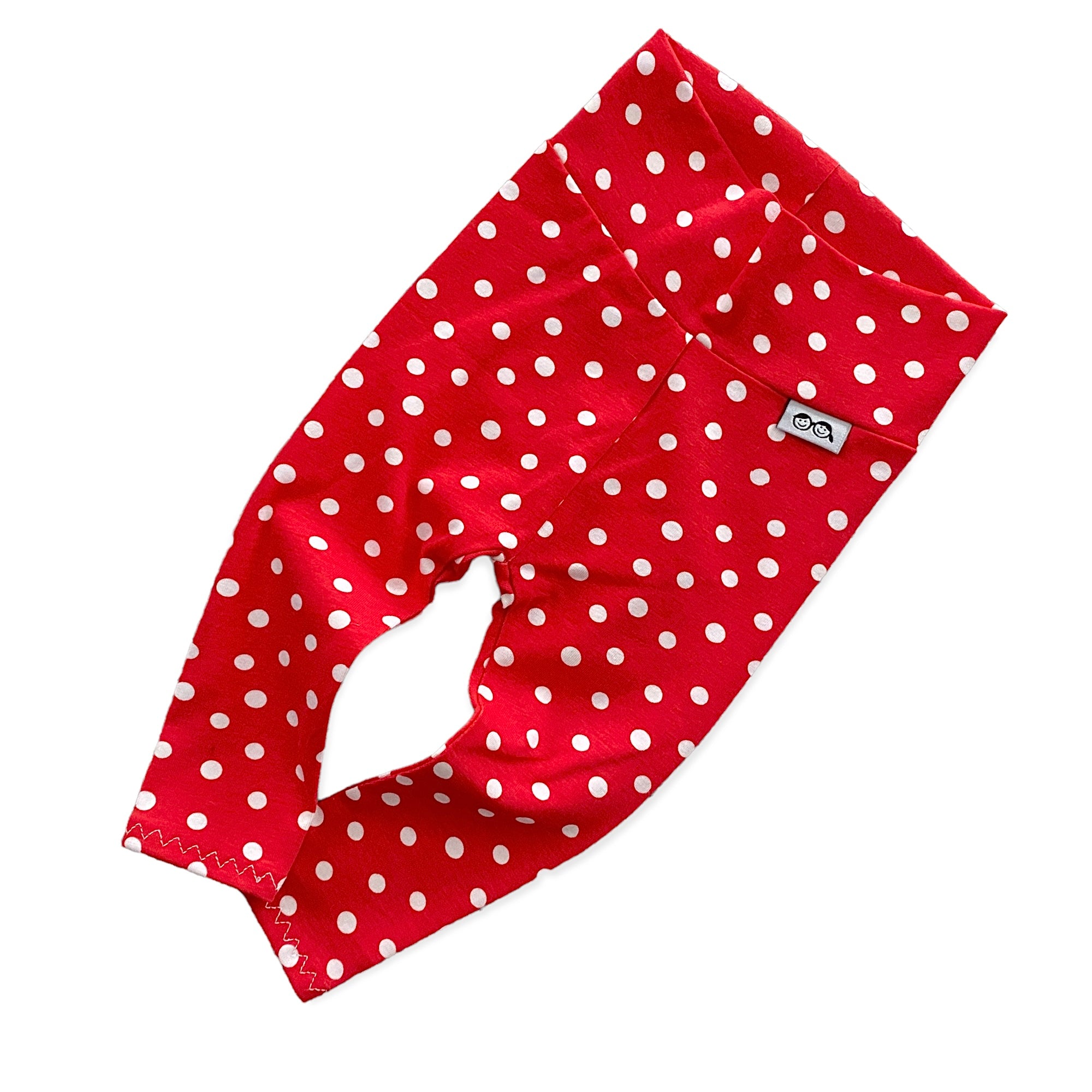 White Polka Dots on Red Leggings and/or Headbands
