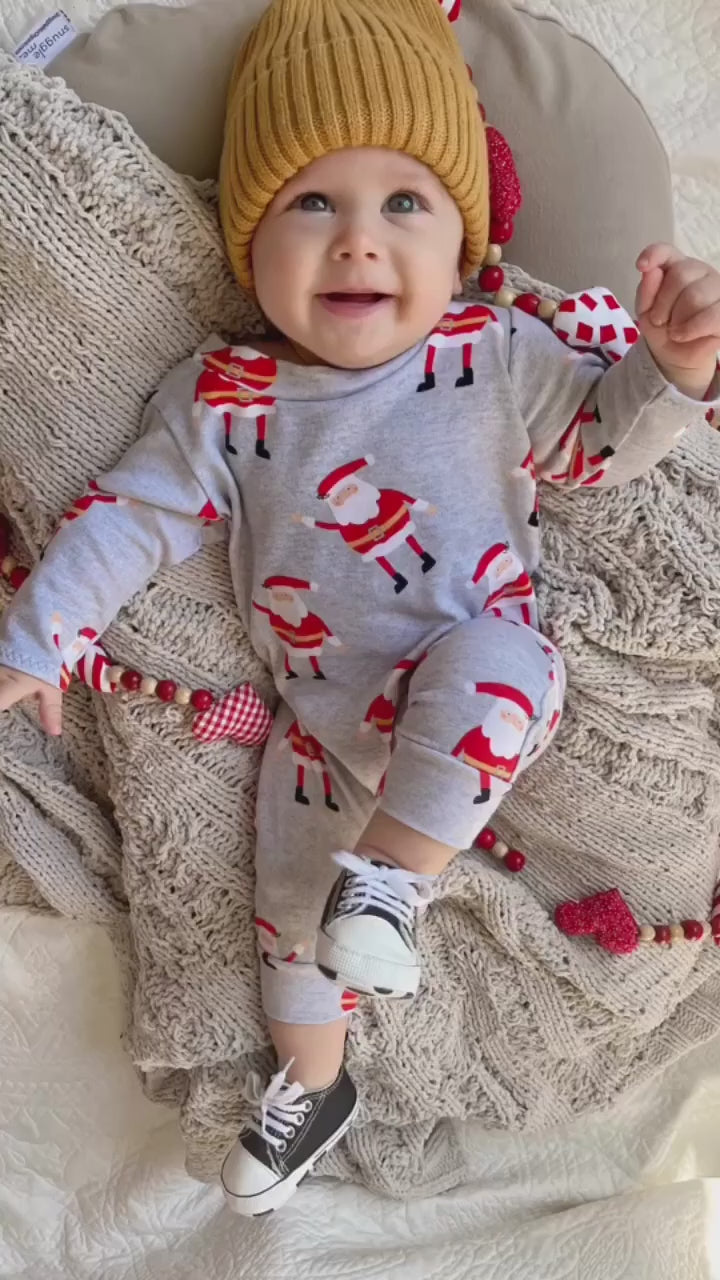 Happy Santa Harem Long-Sleeve Romper