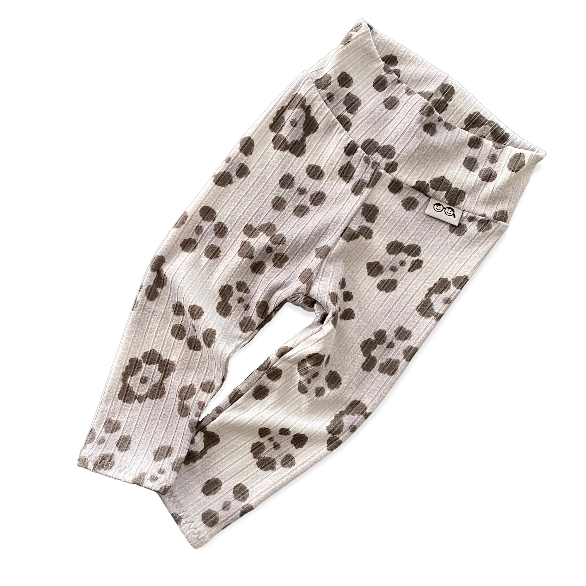 Grey Cheetah Flowers Ribbed Lounge Set