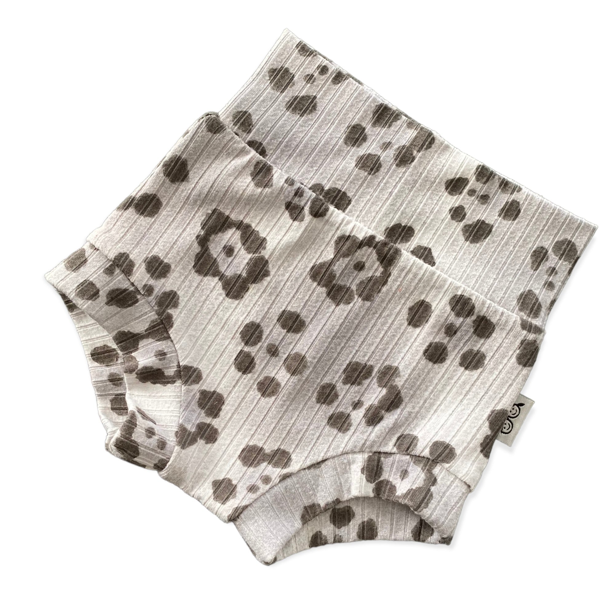 Grey Cheetah Flowers Ribbed Bummies and/or Headbands