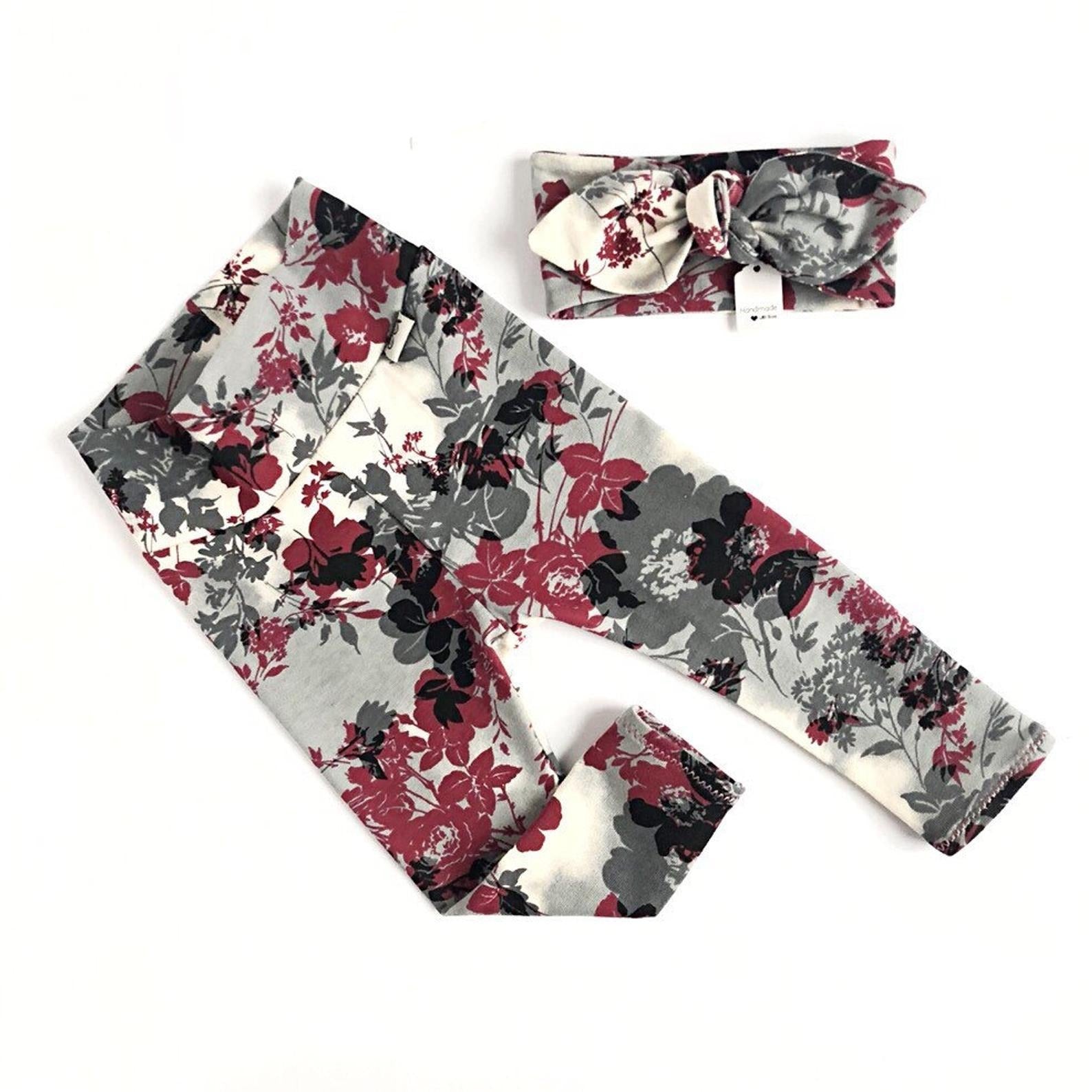 Organic Floral Leggings and/or Headbands