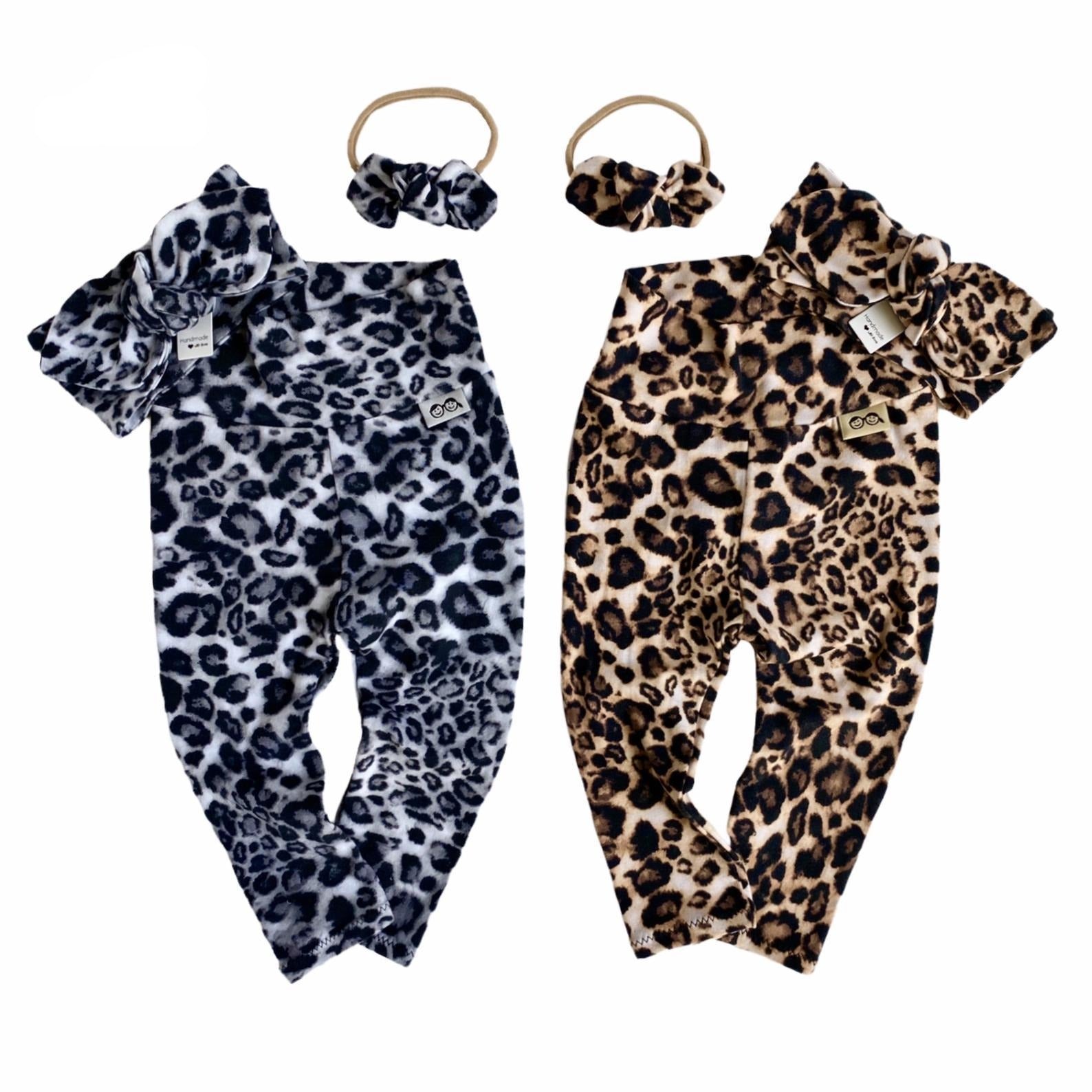 Tan Black Leopard Spot Leggings and/or Headbands